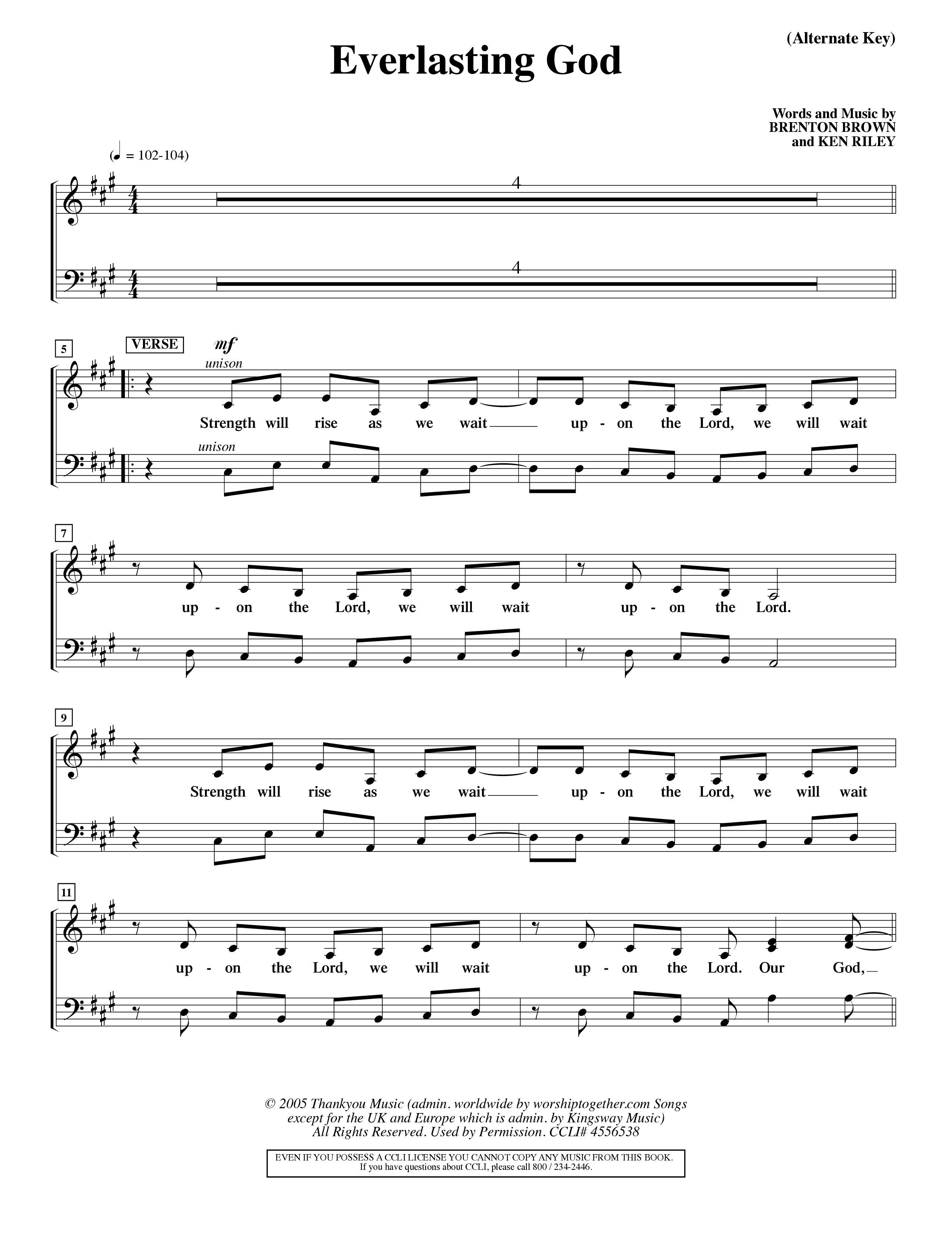 Everlasting God (Choral Anthem SATB) Choir Sheet (SATB) (Word Music Choral / Orch. Dave Williamson)