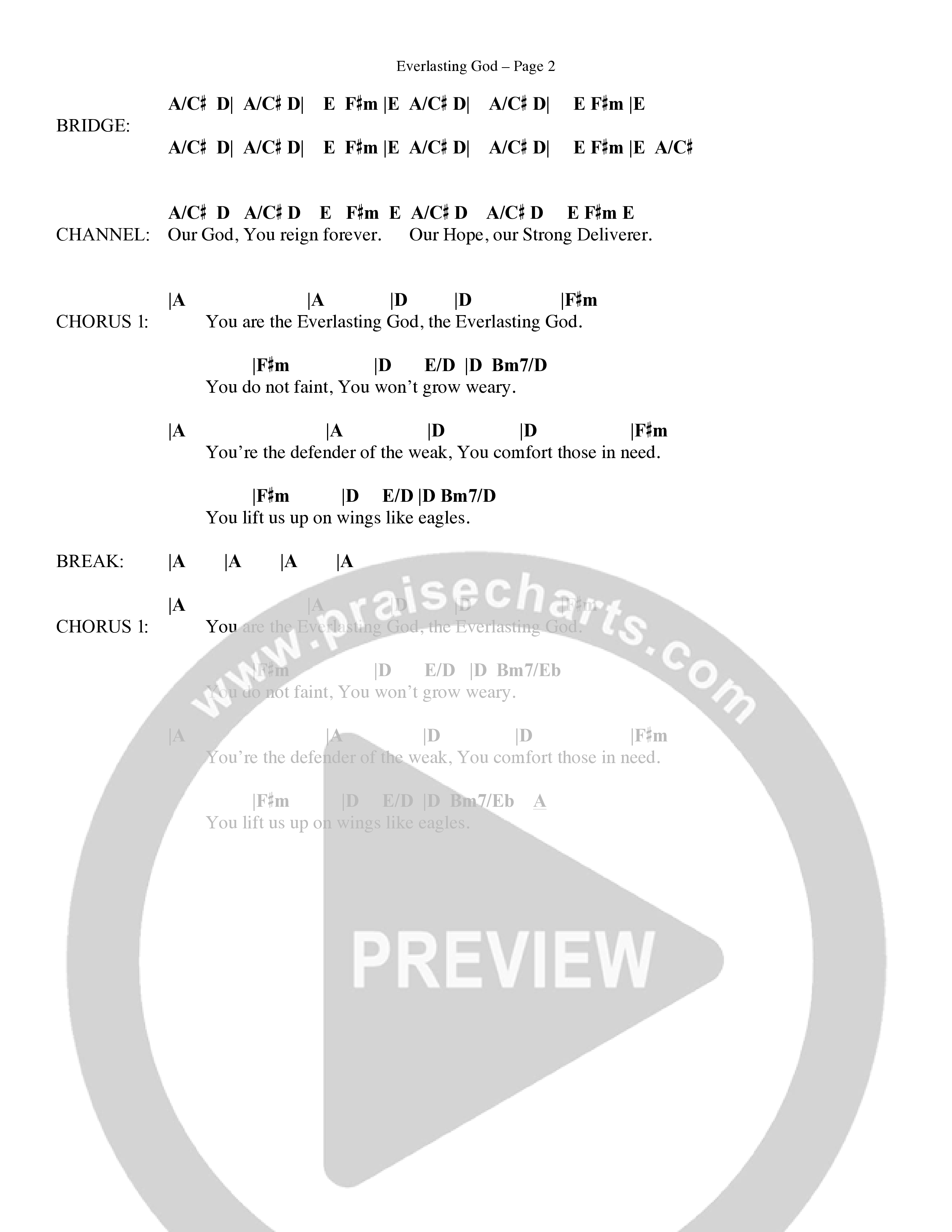 Everlasting God (Choral Anthem SATB) Chords & Lyrics (Word Music Choral / Orch. Dave Williamson)