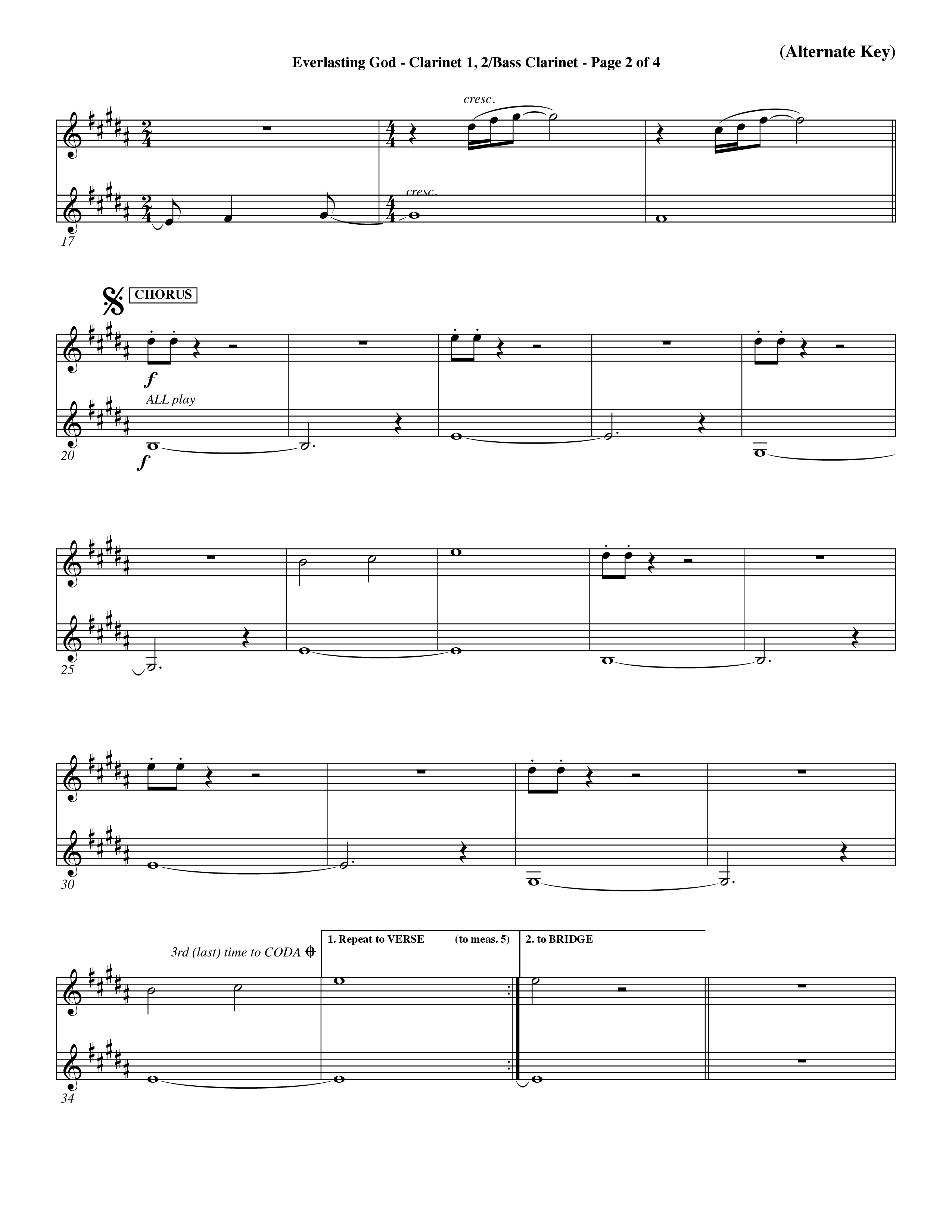 Everlasting God (Choral Anthem SATB) Clarinet 1/2, Bass Clarinet (Word Music Choral / Orch. Dave Williamson)