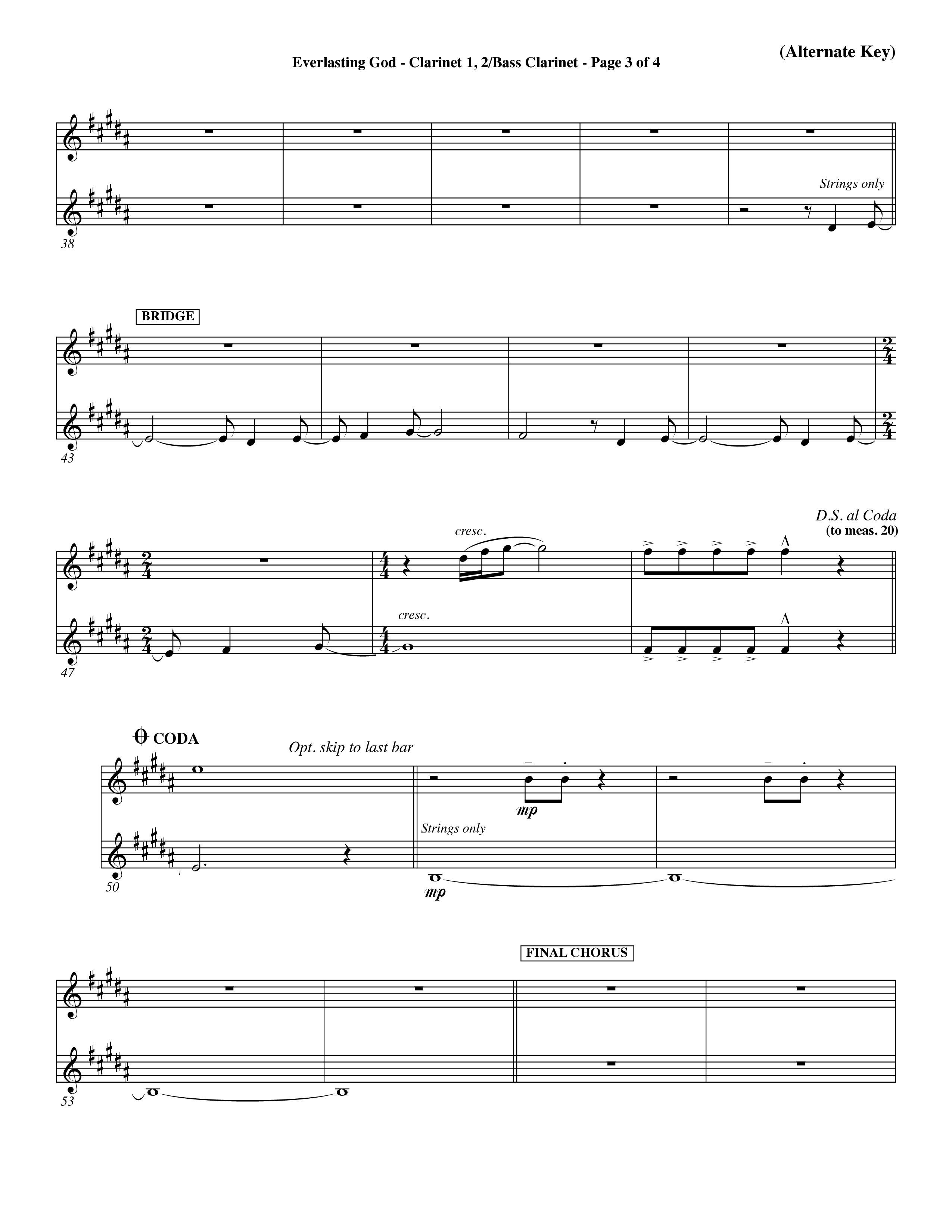 Everlasting God (Choral Anthem SATB) Clarinet 1/2, Bass Clarinet (Word Music Choral / Orch. Dave Williamson)