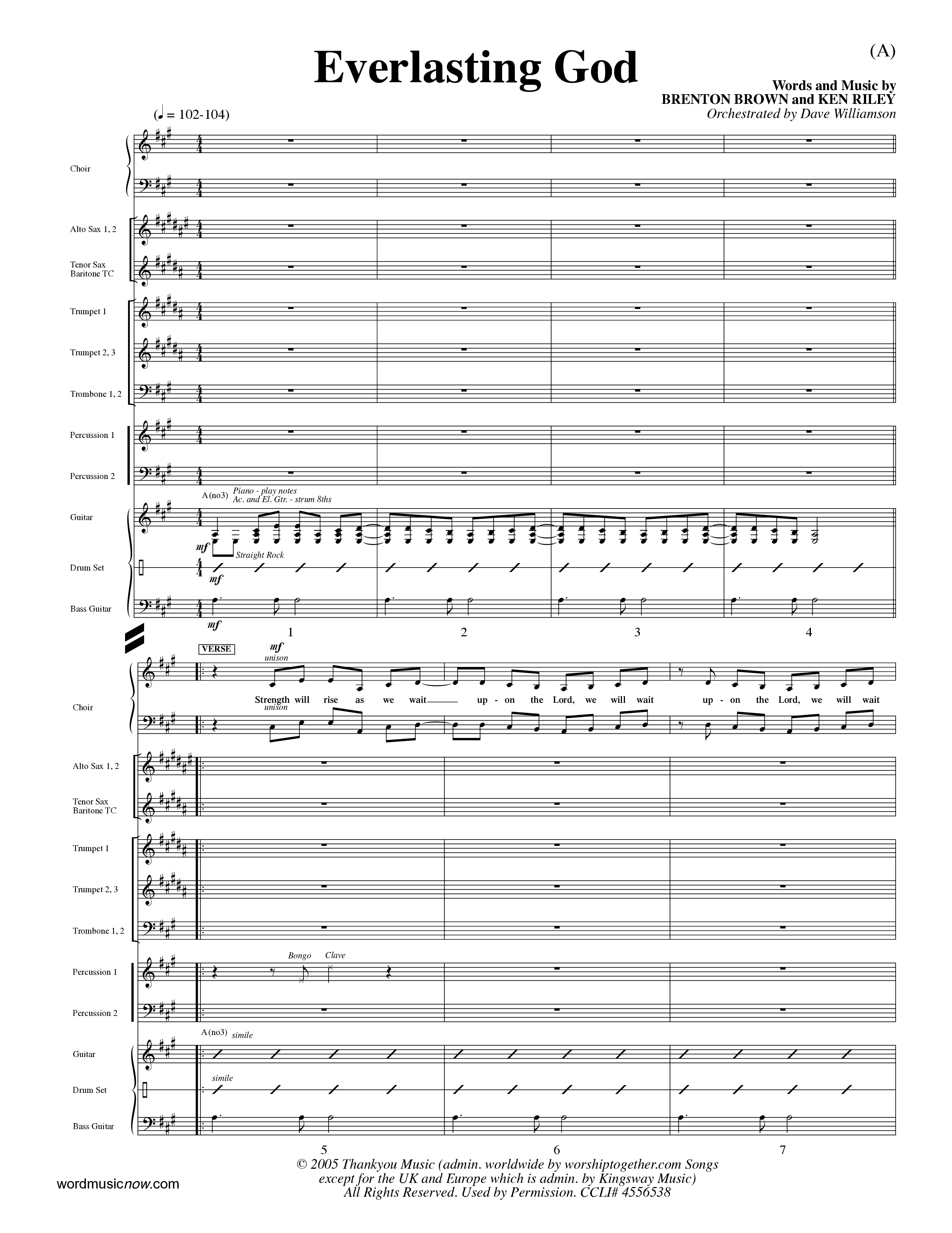 Everlasting God (Choral Anthem SATB) Conductor's Score (Word Music Choral / Orch. Dave Williamson)