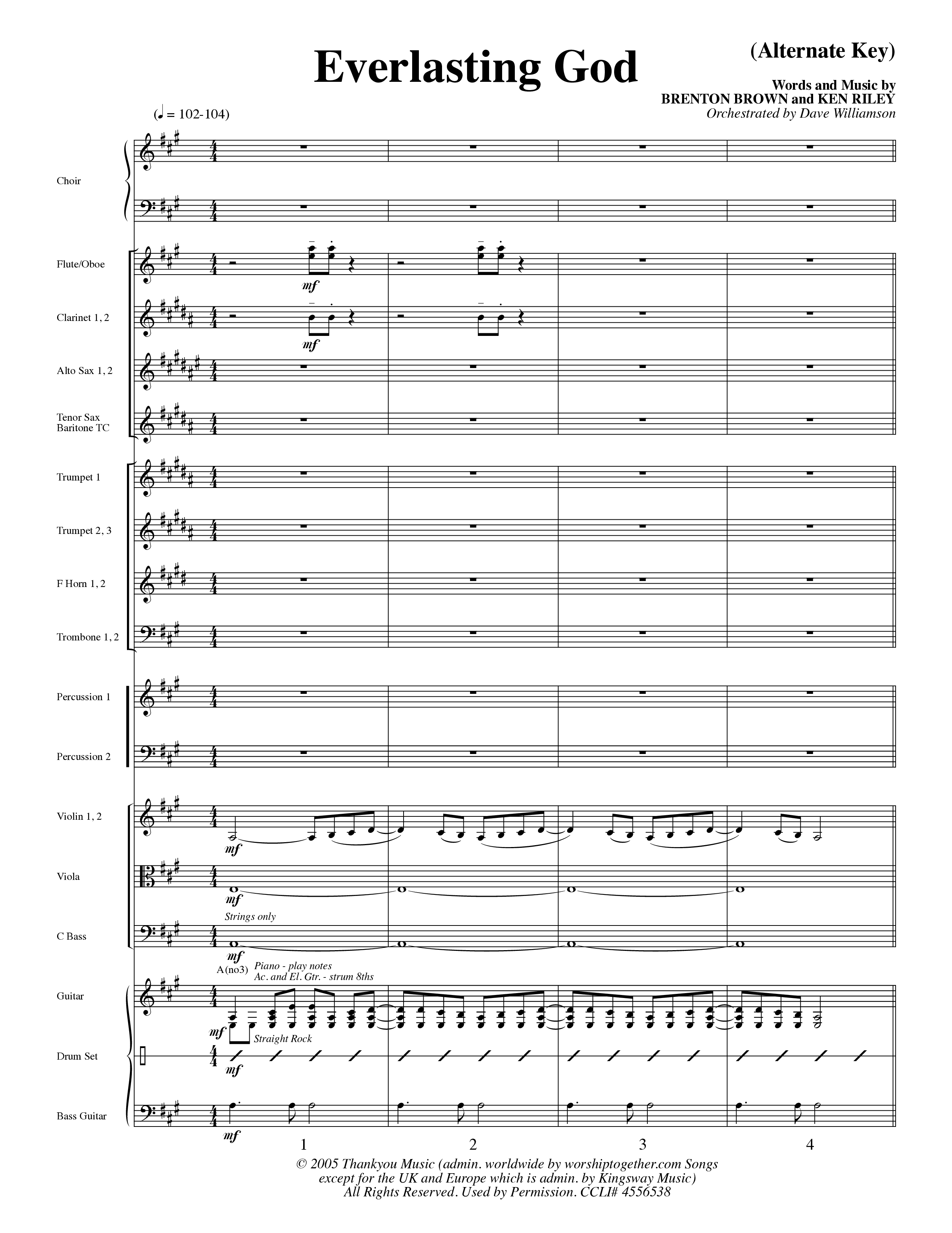 Everlasting God (Choral Anthem SATB) Conductor's Score (Word Music Choral / Orch. Dave Williamson)