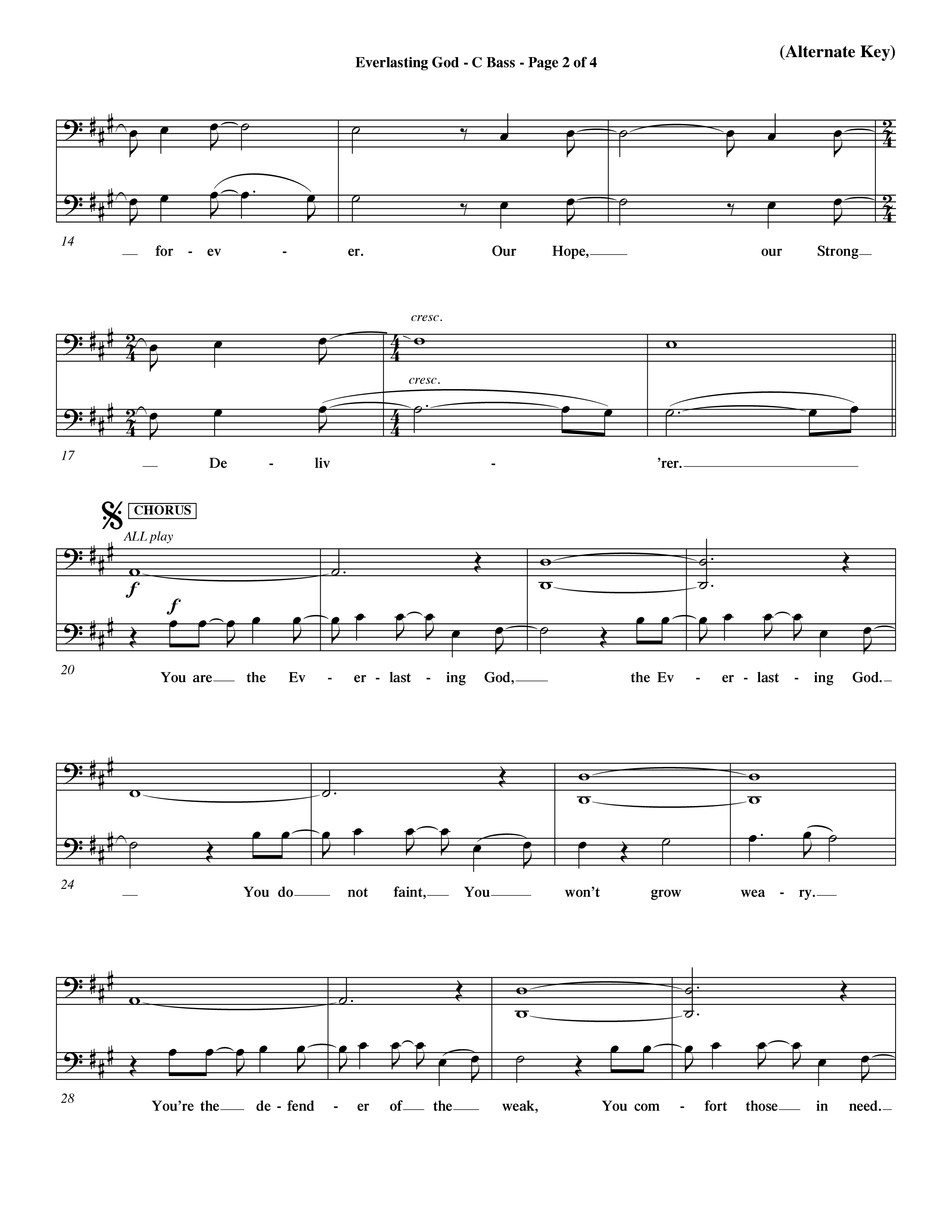 Everlasting God (Choral Anthem SATB) Contrabass (Word Music Choral / Orch. Dave Williamson)