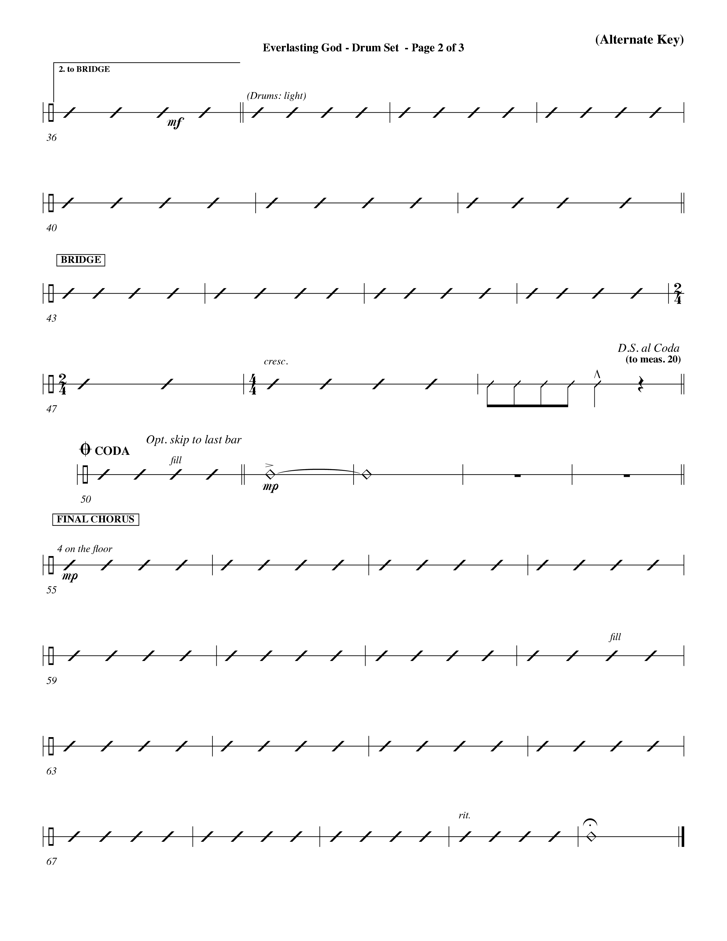 Everlasting God (Choral Anthem SATB) Drum Set (Word Music Choral / Orch. Dave Williamson)