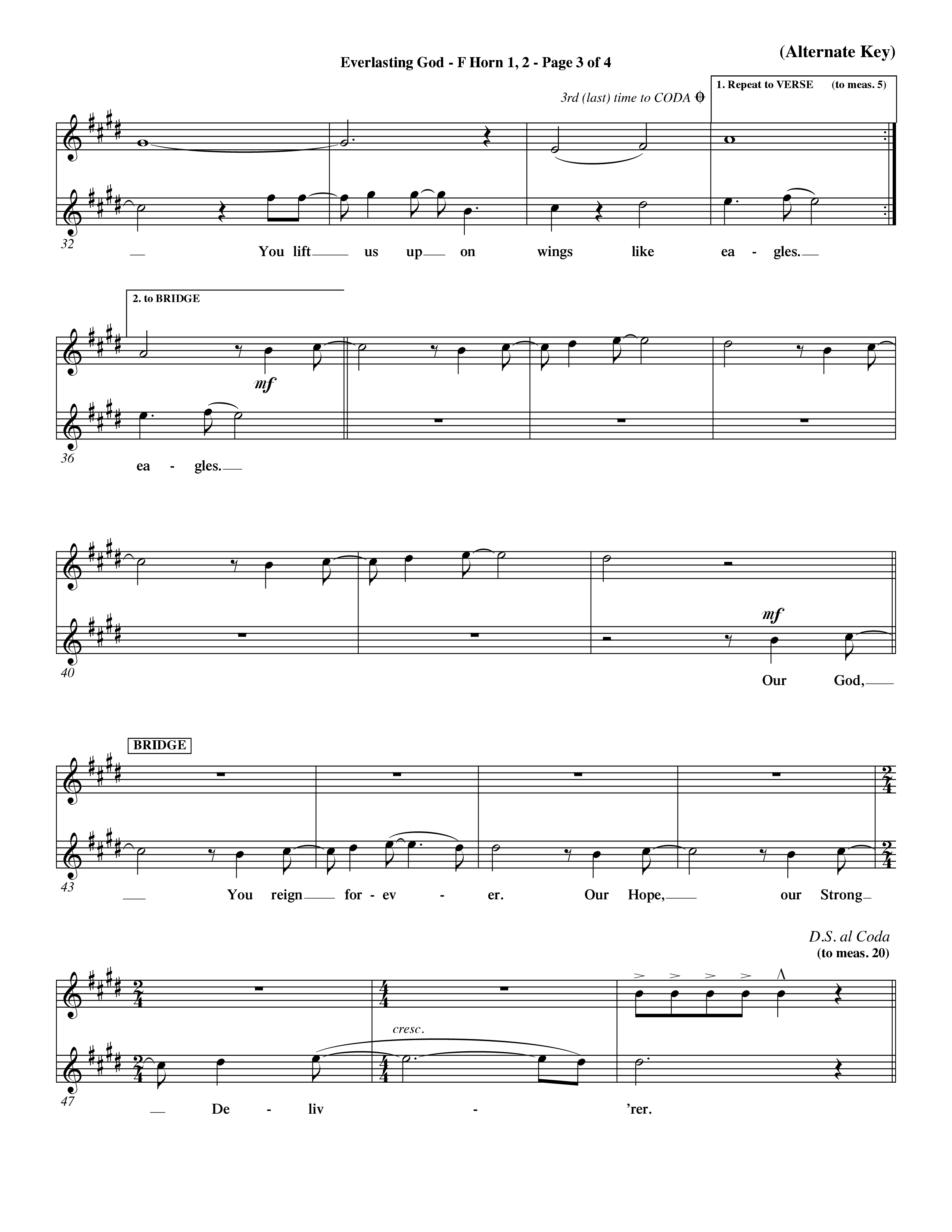 Everlasting God (Choral Anthem SATB) French Horn (Word Music Choral / Orch. Dave Williamson)