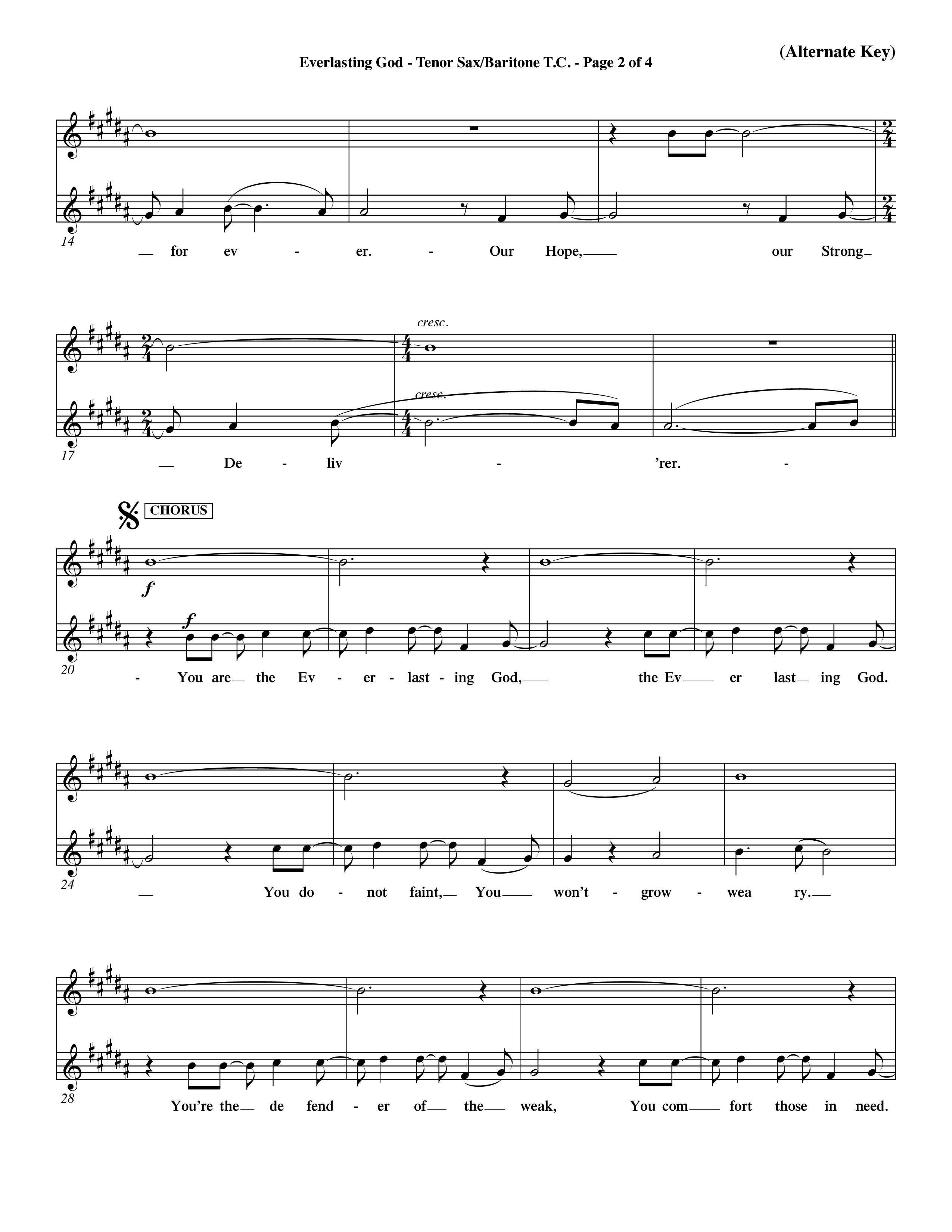 Everlasting God (Choral Anthem SATB) Tenor Sax/Baritone T.C. (Word Music Choral / Orch. Dave Williamson)