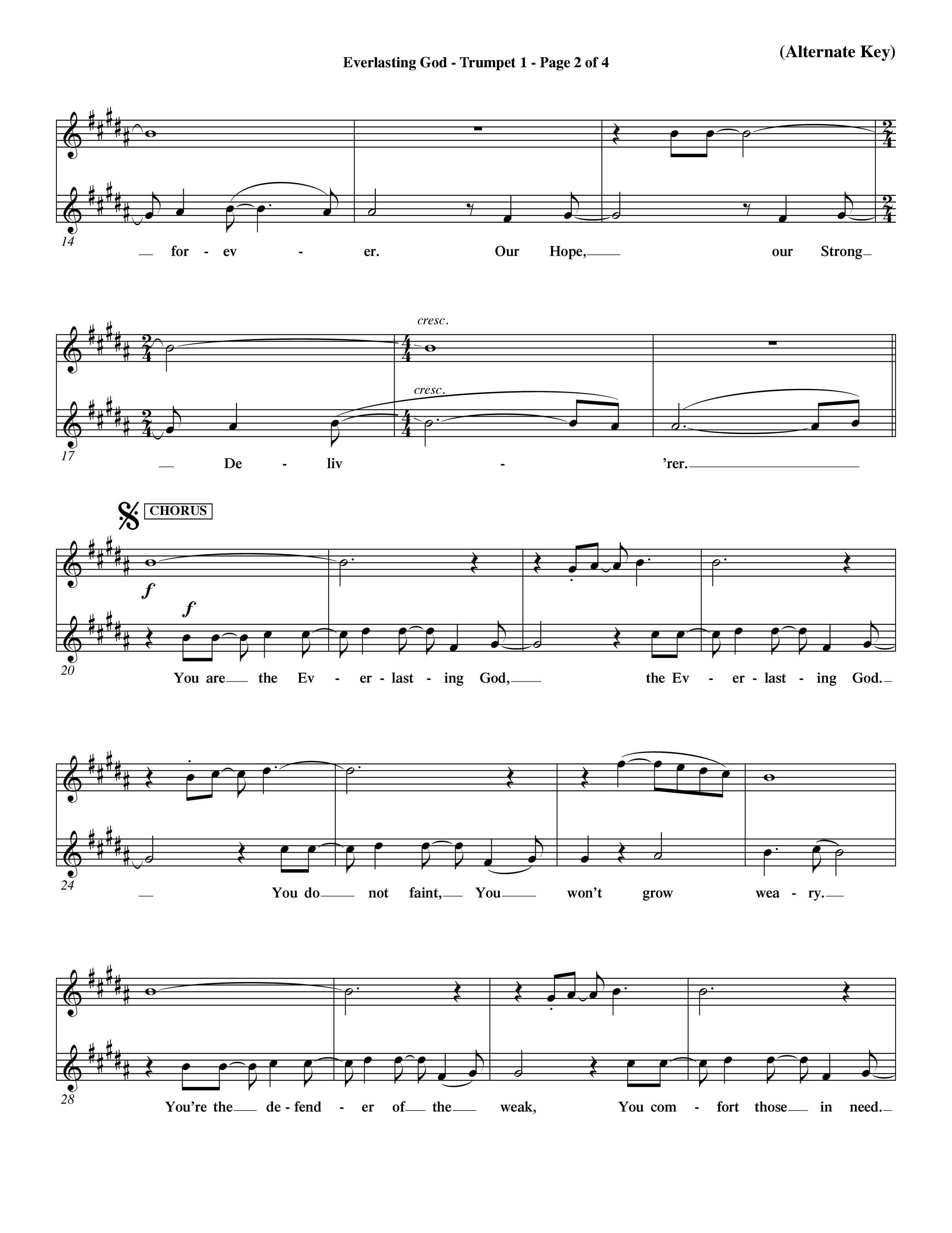 Everlasting God (Choral Anthem SATB) Trumpet 1 (Word Music Choral / Orch. Dave Williamson)