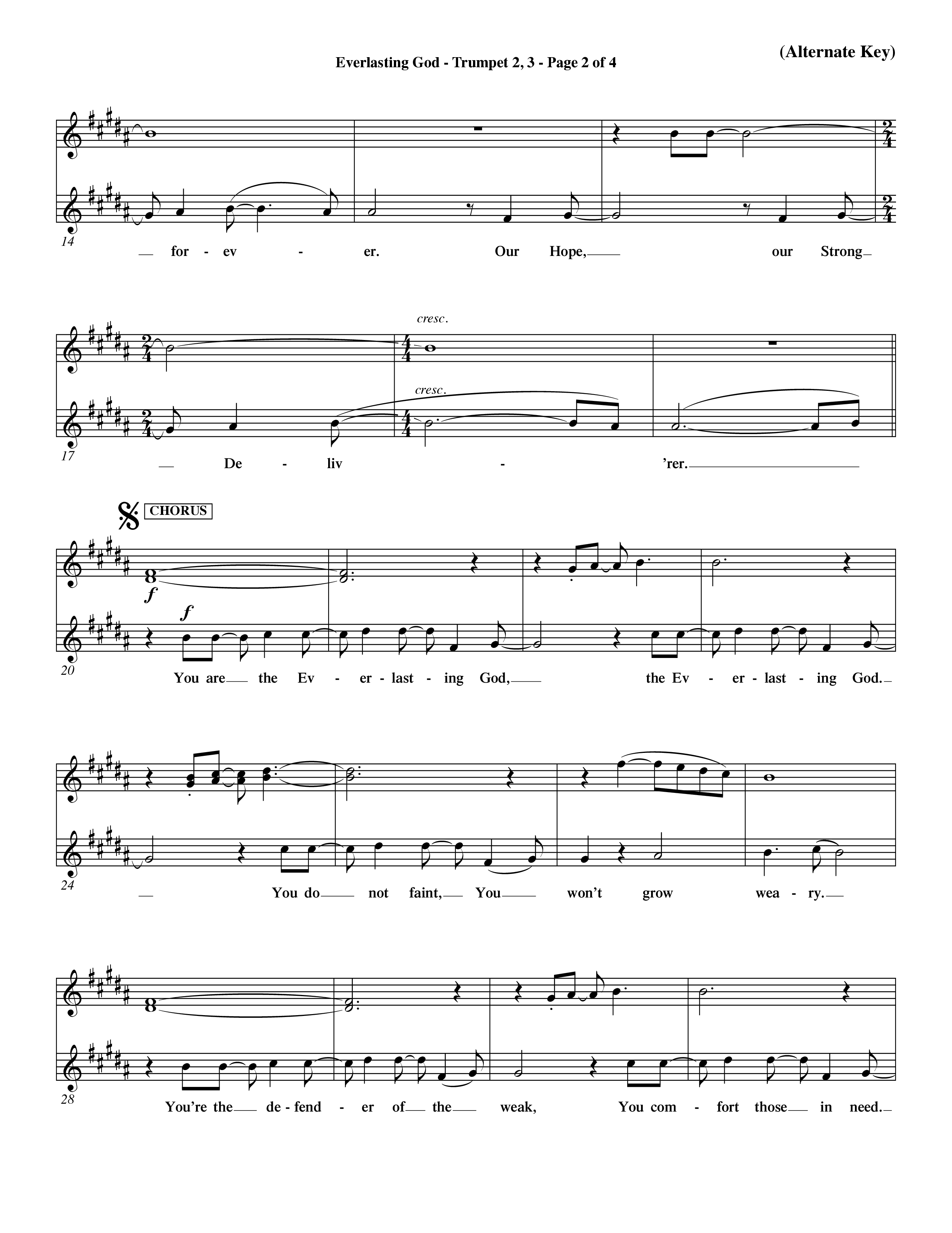 Everlasting God (Choral Anthem SATB) Trumpet 2/3 (Word Music Choral / Orch. Dave Williamson)