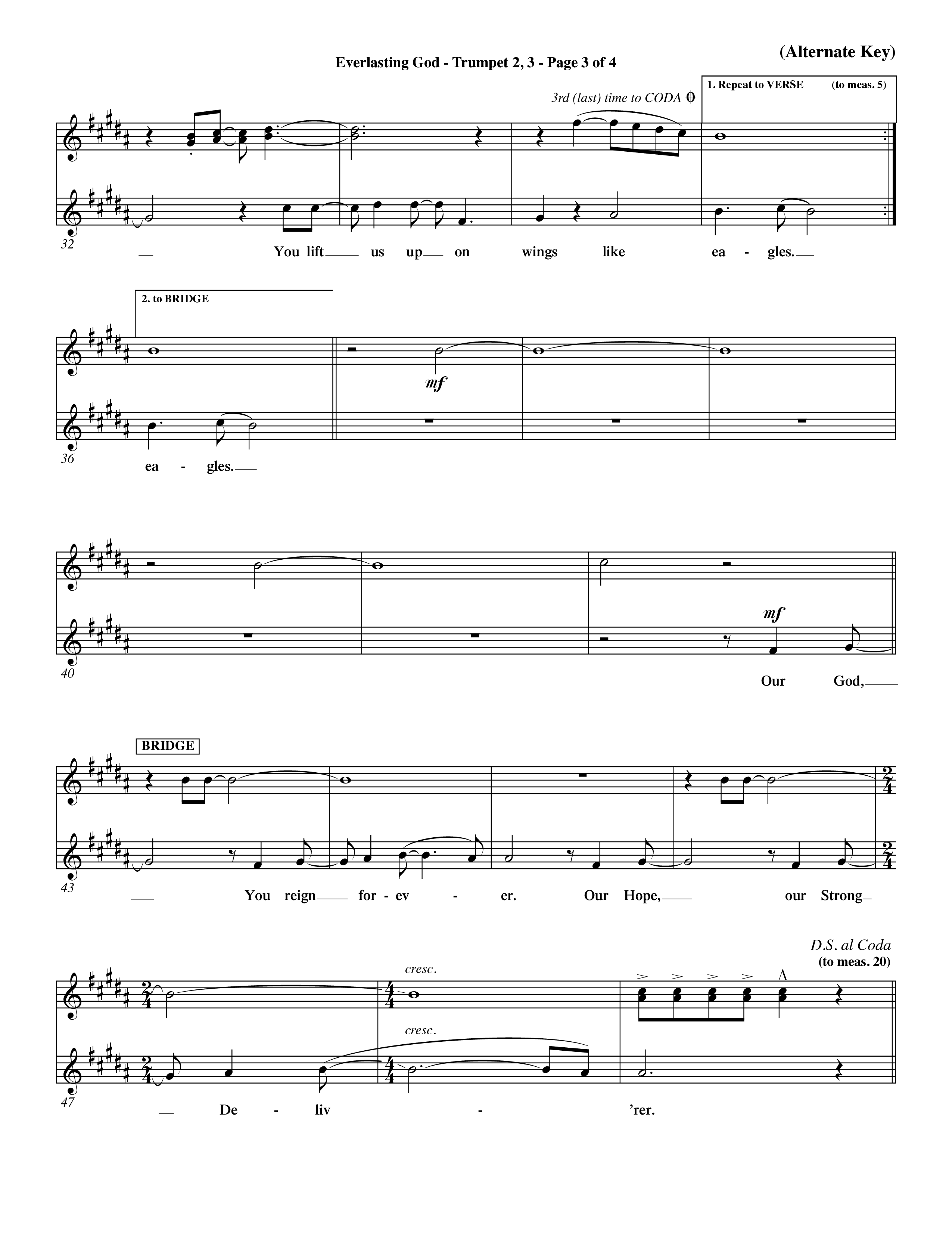 Everlasting God (Choral Anthem SATB) Trumpet 2/3 (Word Music Choral / Orch. Dave Williamson)