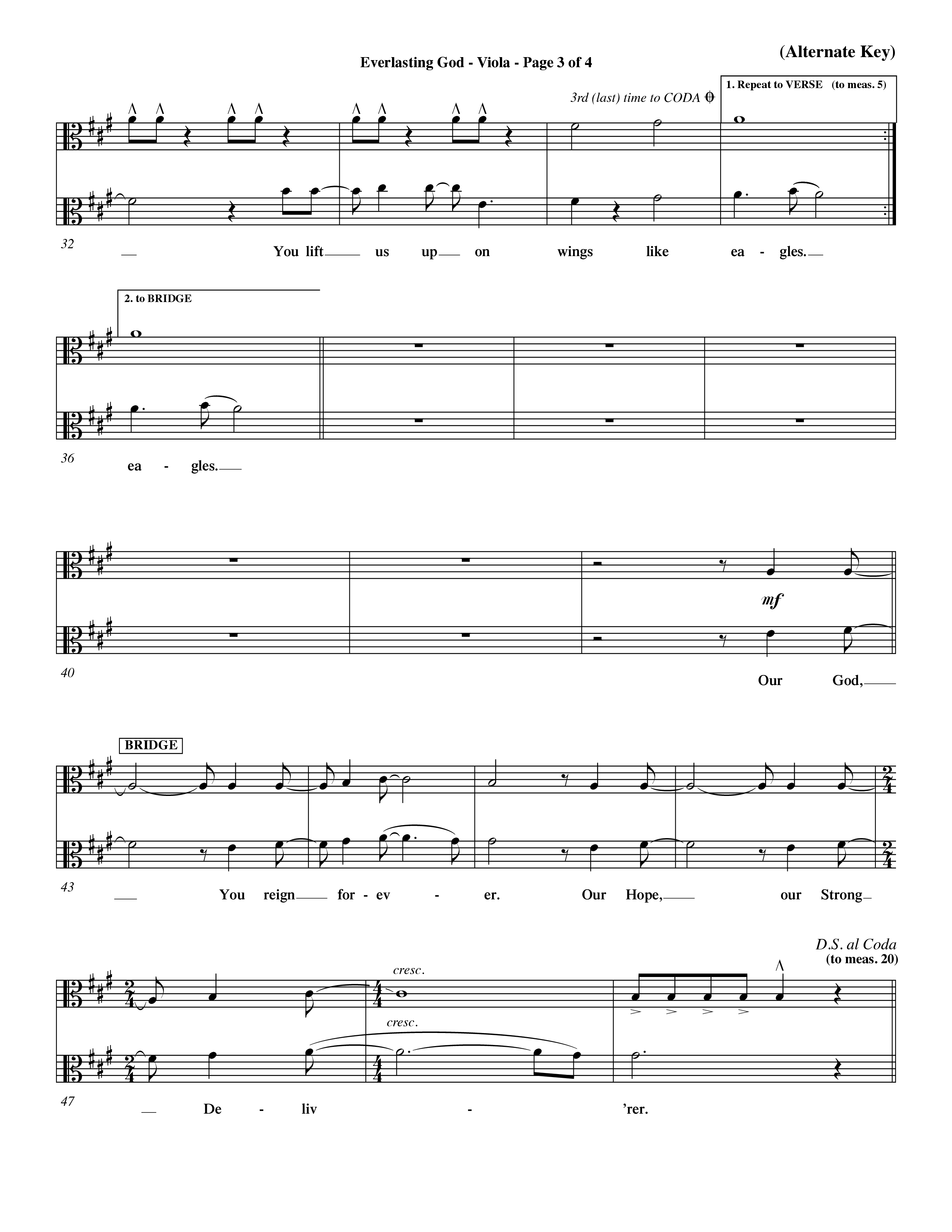 Everlasting God (Choral Anthem SATB) Viola (Word Music Choral / Orch. Dave Williamson)