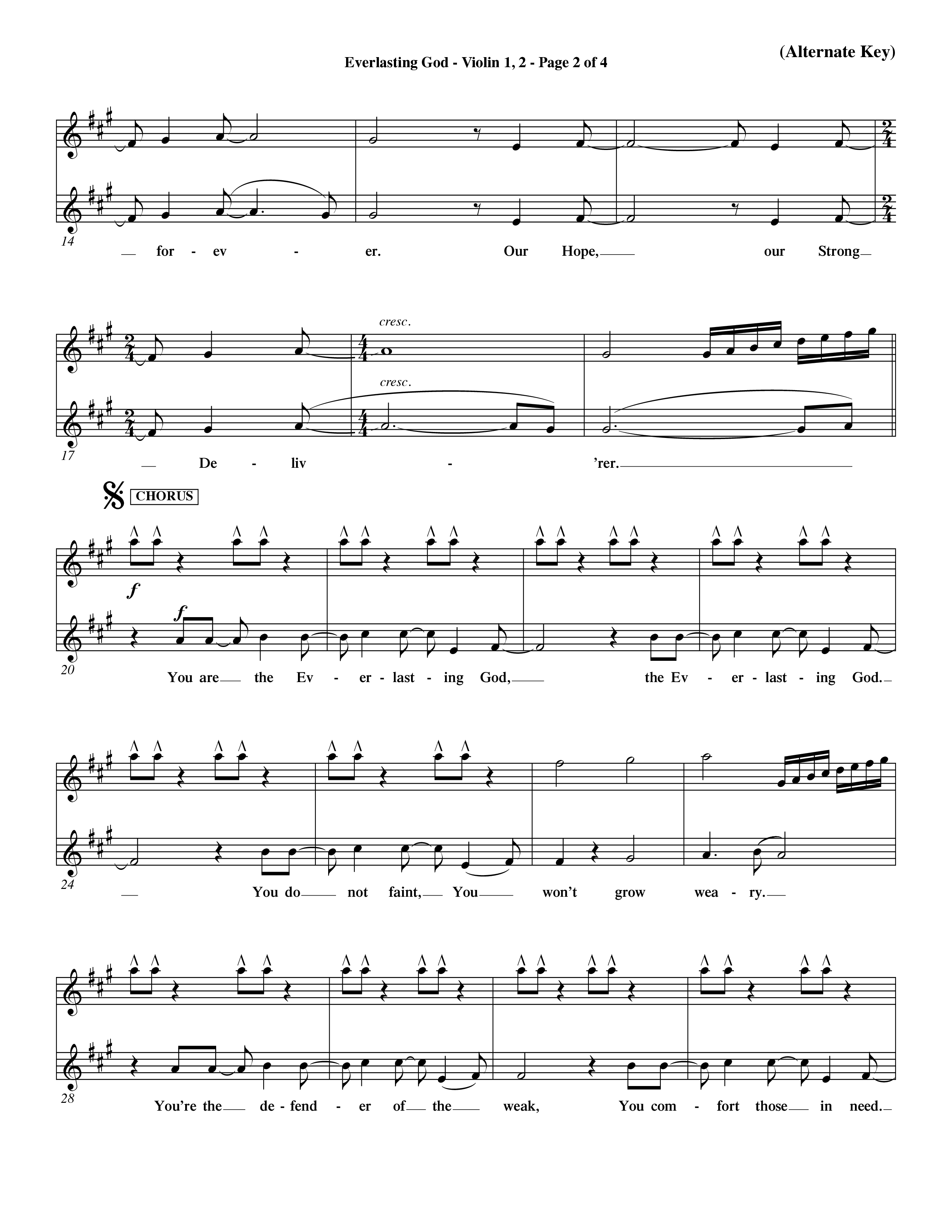 Everlasting God (Choral Anthem SATB) Violin 1/2 (Word Music Choral / Orch. Dave Williamson)