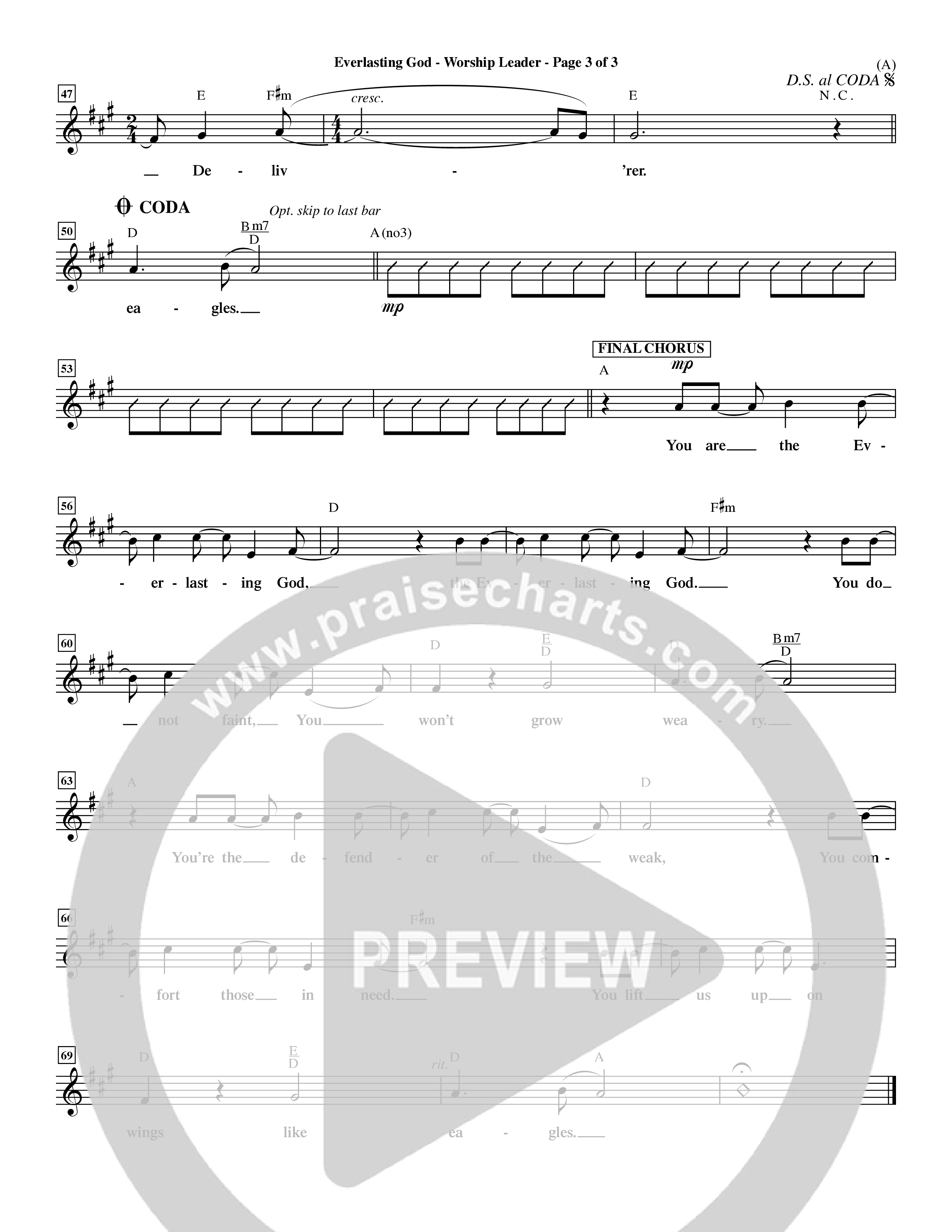 Everlasting God (Choral Anthem SATB) Vocal Sheet (Word Music Choral / Orch. Dave Williamson)