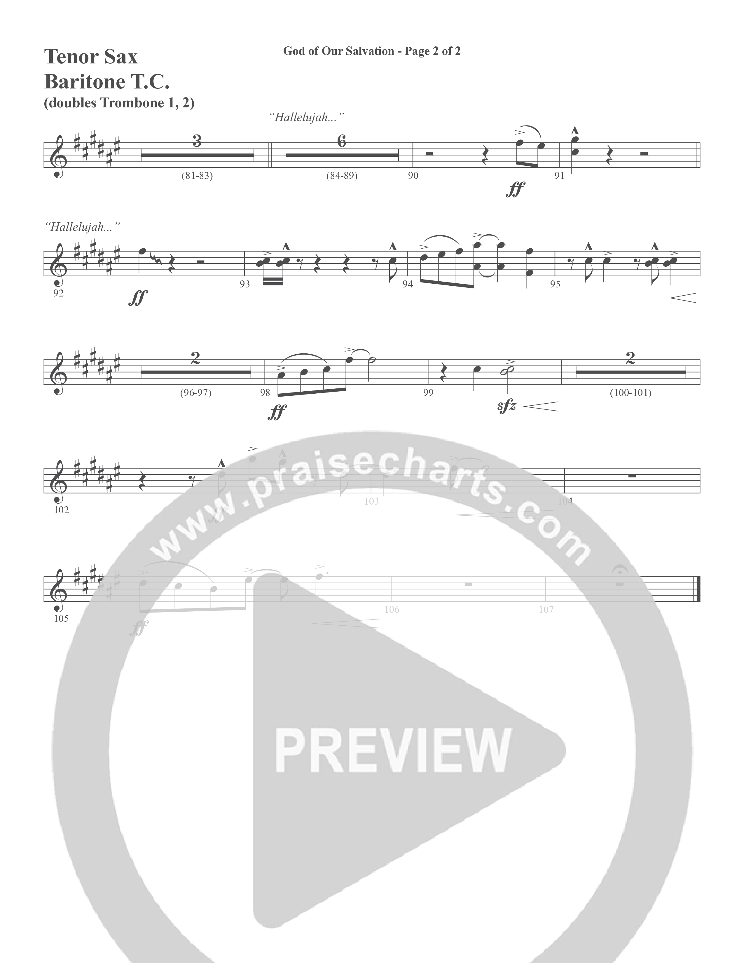 God Of Our Salvation (Choral Anthem SATB) Bari Sax (Word Music Choral / Arr. Cliff Duren)