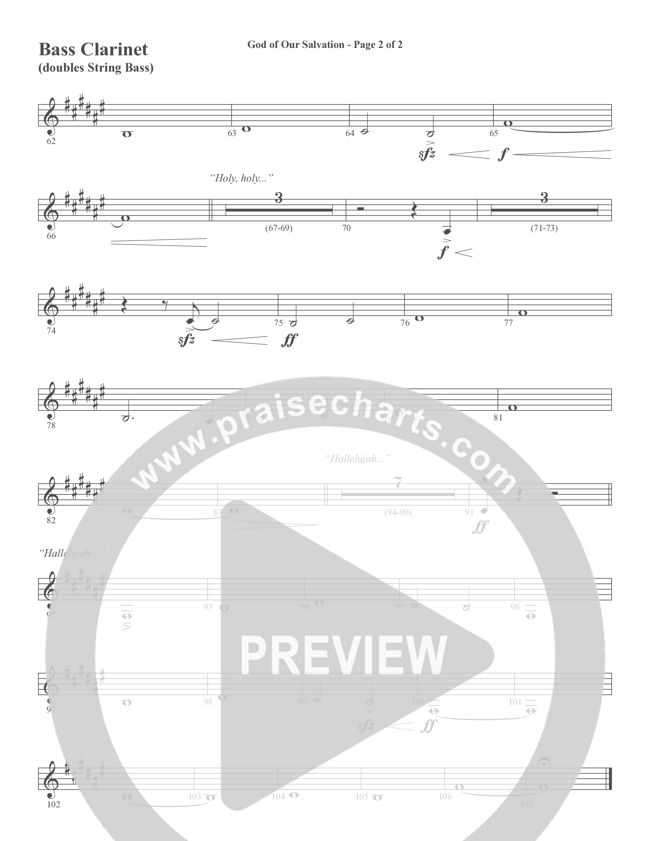 God Of Our Salvation (Choral Anthem SATB) Bass Clarinet (Word Music Choral / Arr. Cliff Duren)