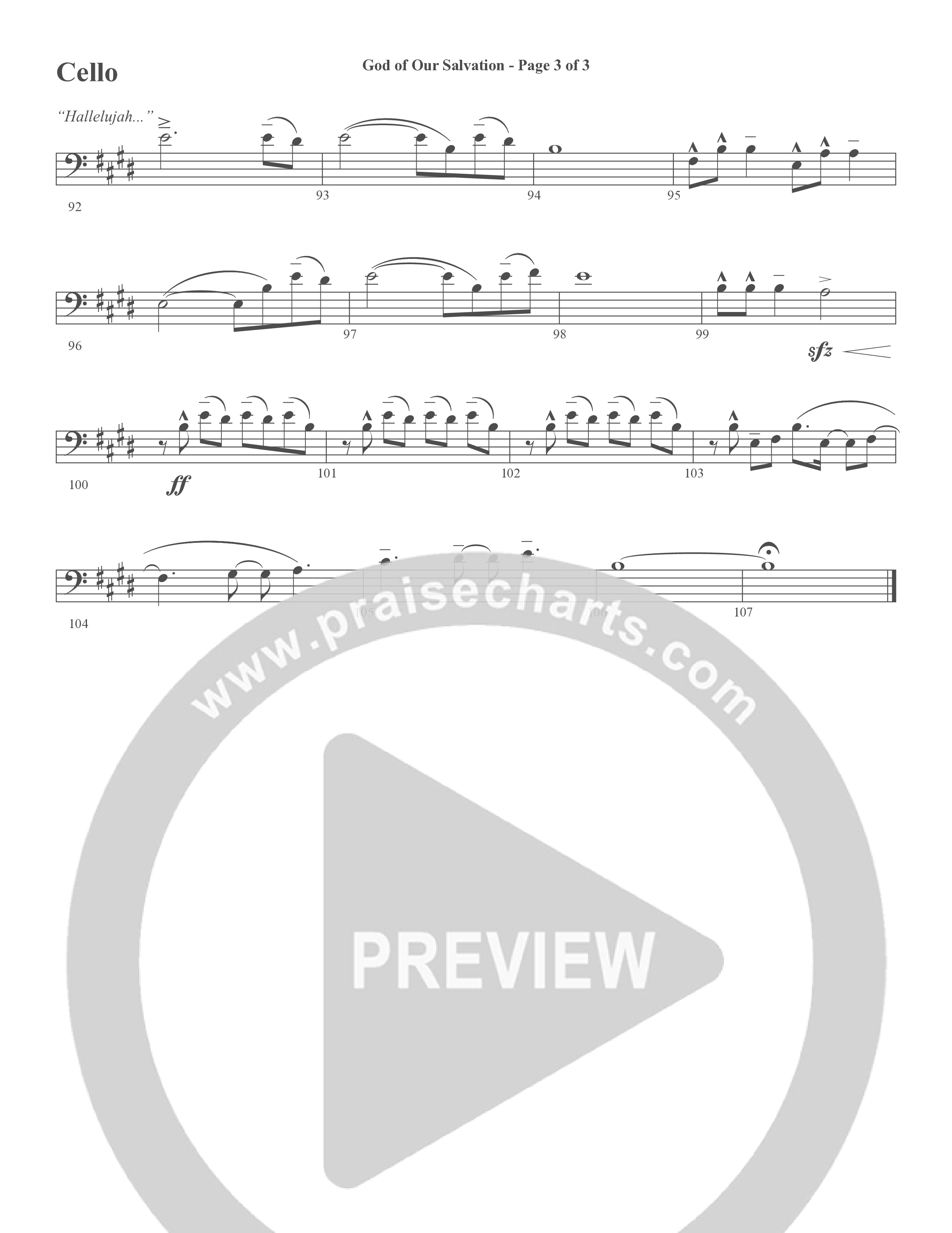 God Of Our Salvation (Choral Anthem SATB) Cello (Word Music Choral / Arr. Cliff Duren)