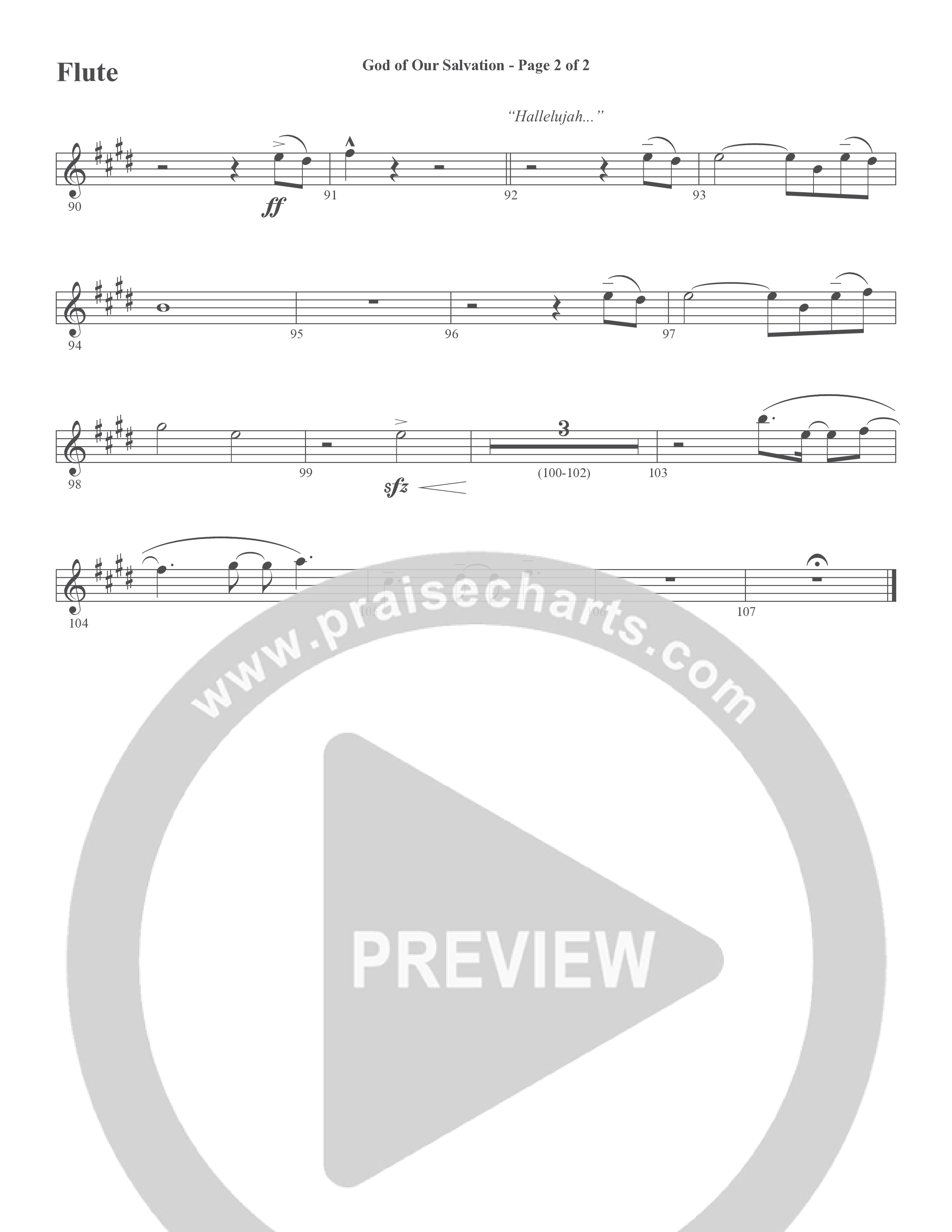 God Of Our Salvation (Choral Anthem SATB) Flute (Word Music Choral / Arr. Cliff Duren)