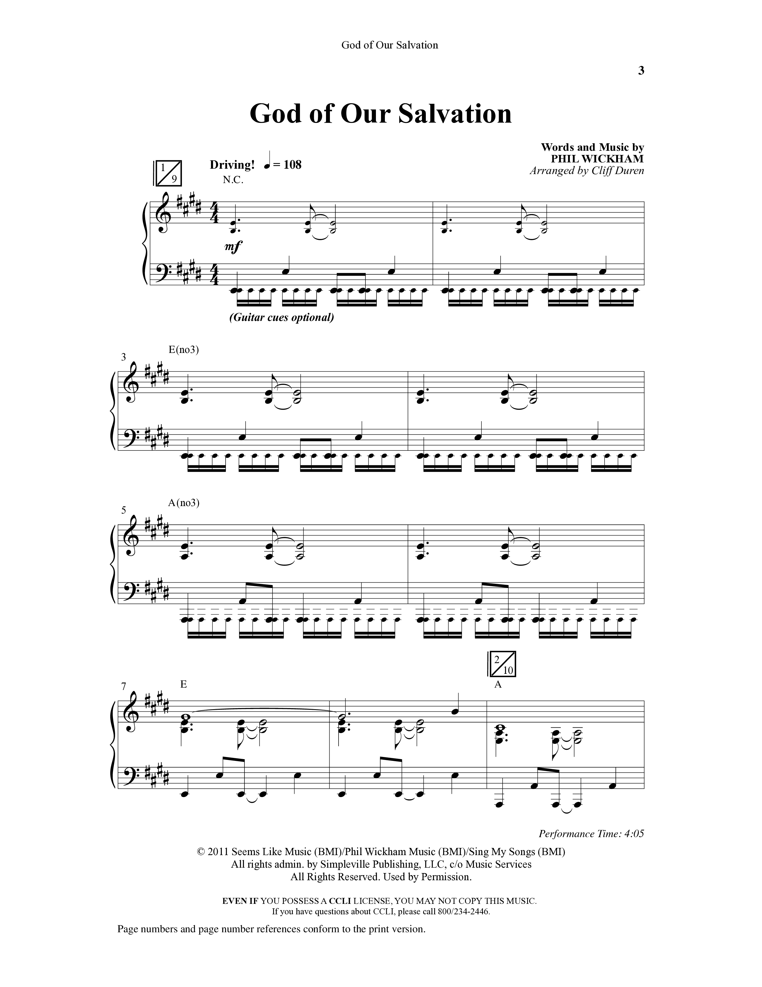 God Of Our Salvation (Choral Anthem SATB) Anthem (SATB/Piano) (Word Music Choral / Arr. Cliff Duren)
