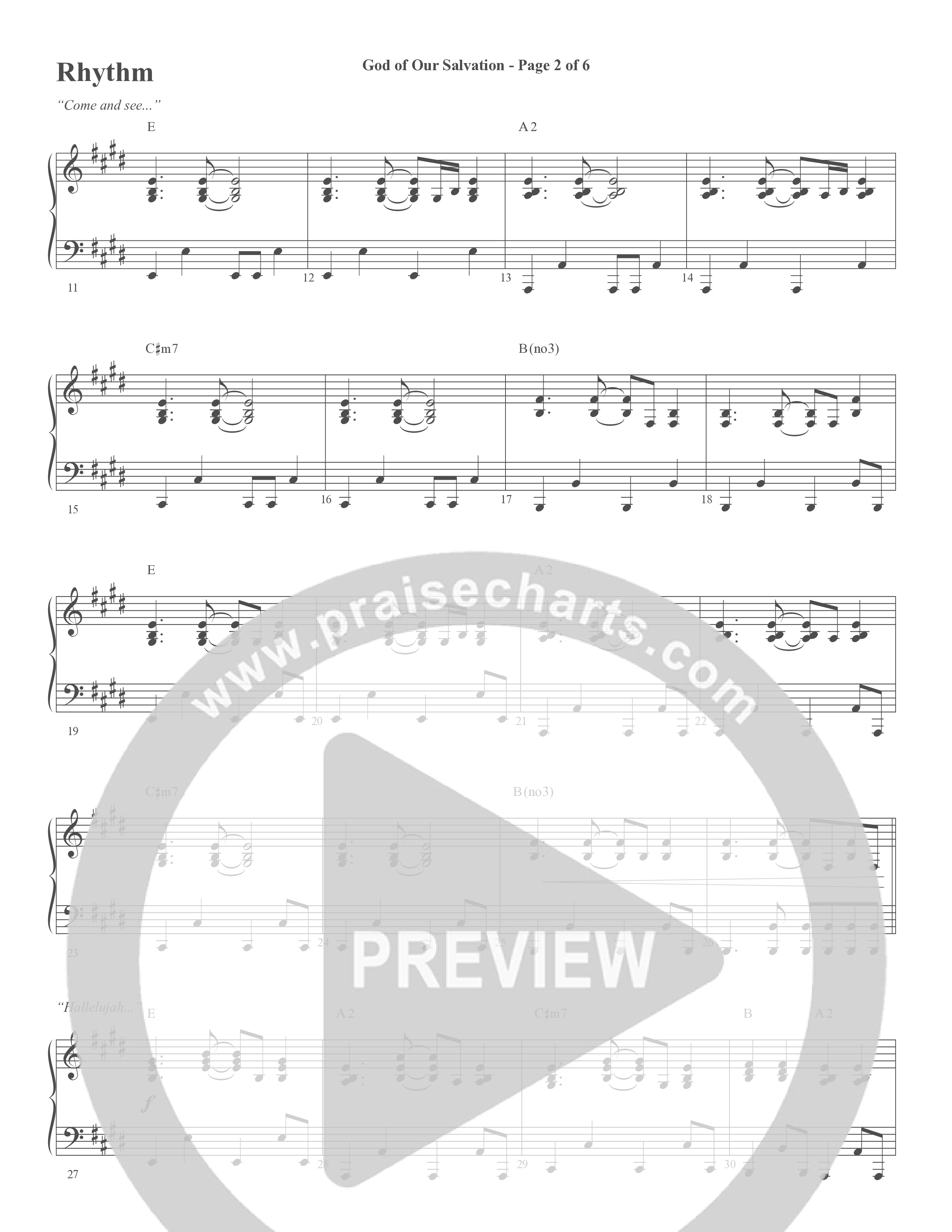 God Of Our Salvation (Choral Anthem SATB) Rhythm Chart (Word Music Choral / Arr. Cliff Duren)