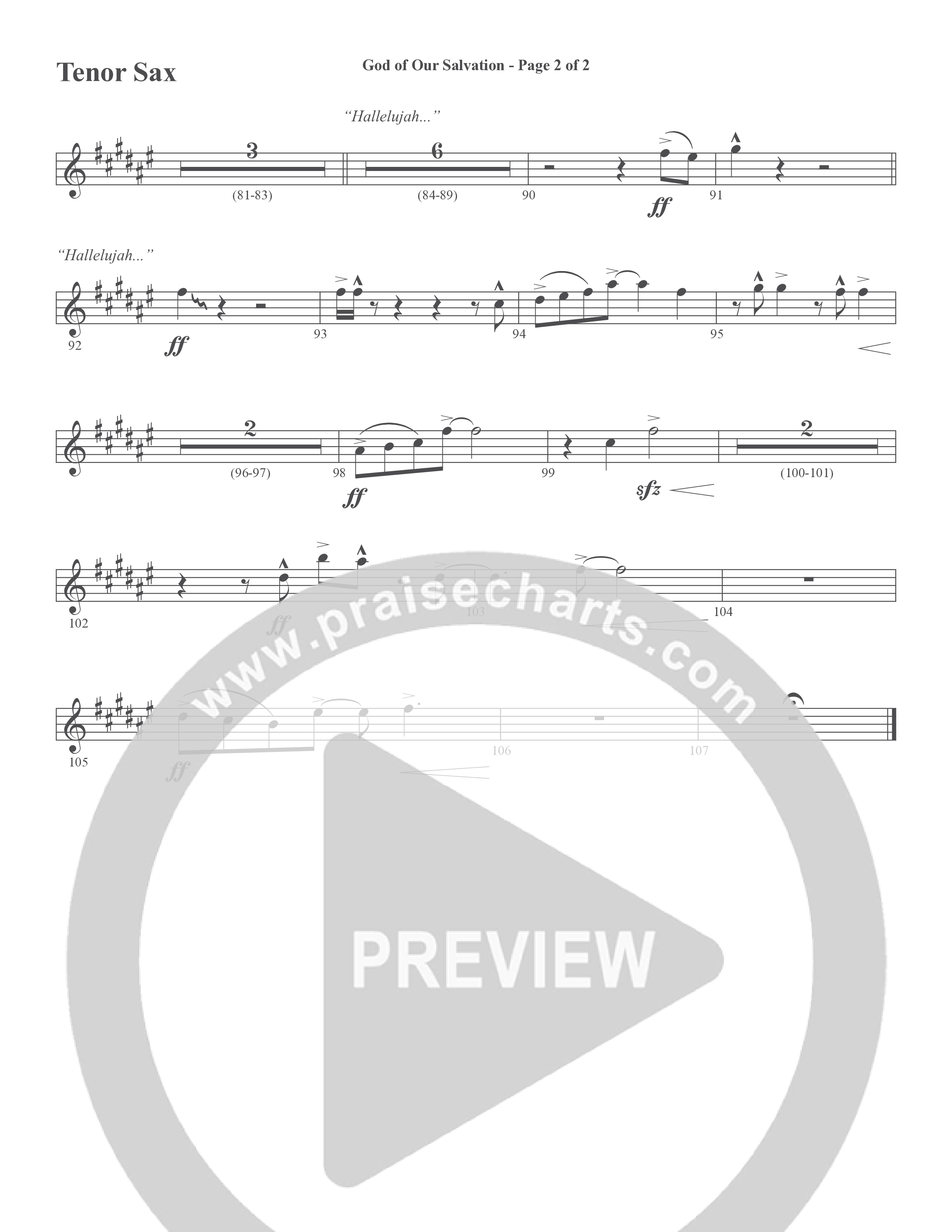 God Of Our Salvation (Choral Anthem SATB) Tenor Sax/Baritone T.C. (Word Music Choral / Arr. Cliff Duren)