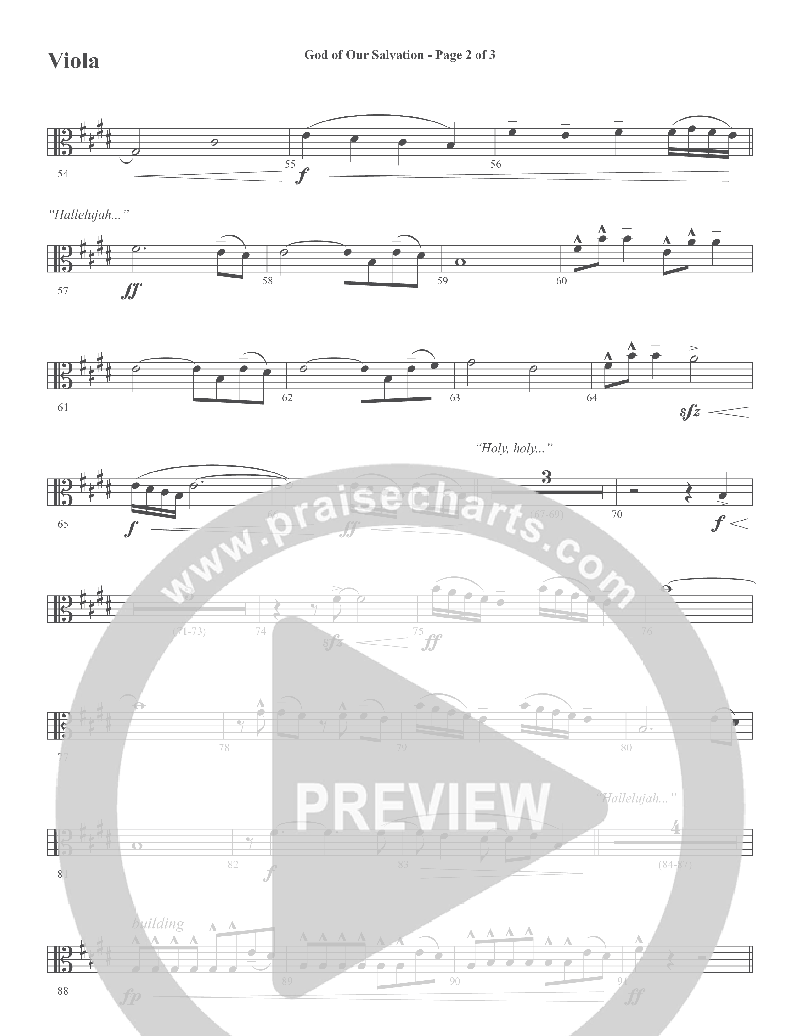 God Of Our Salvation (Choral Anthem SATB) Viola (Word Music Choral / Arr. Cliff Duren)