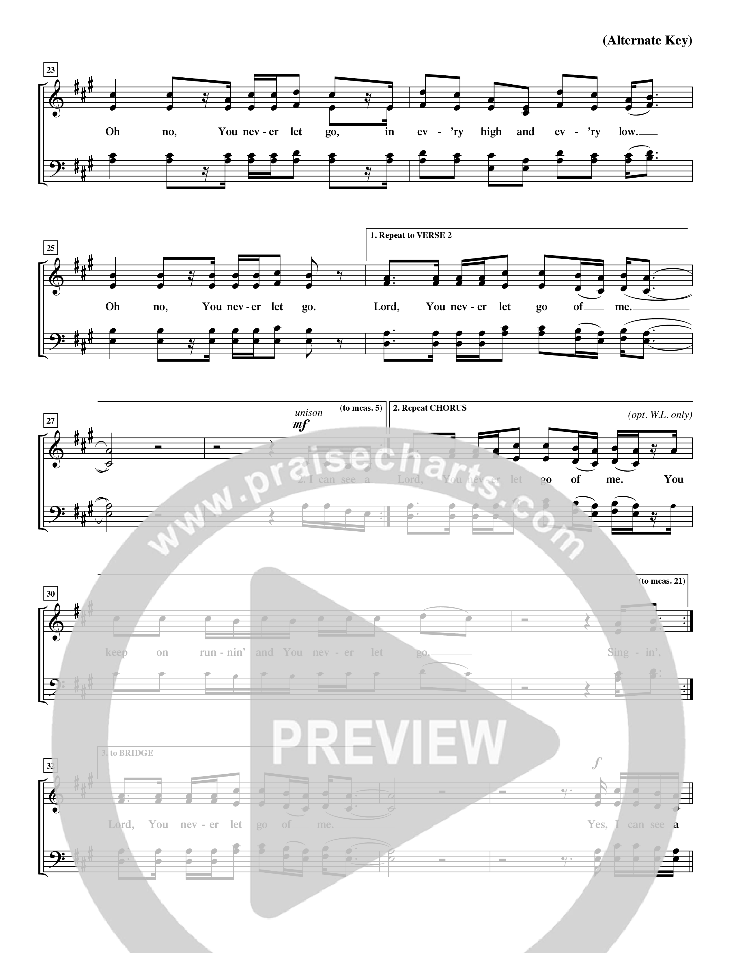 You Never Let Go (Choral Anthem SATB) Choir Sheet (SATB) (Orch. Dave Williamson / Orch. David Shipps)