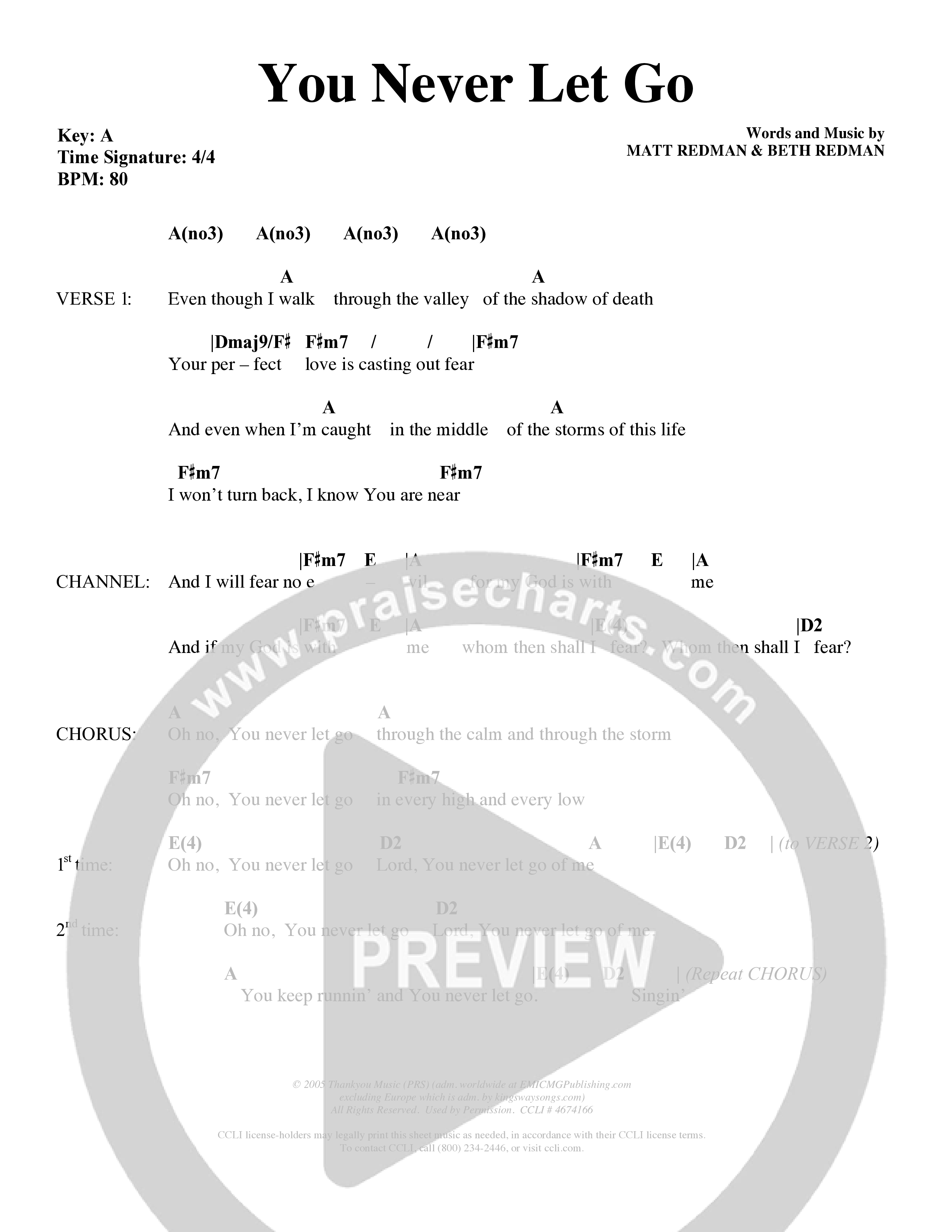 You Never Let Go (Choral Anthem SATB) Chords & Lyrics (Orch. Dave Williamson / Orch. David Shipps)