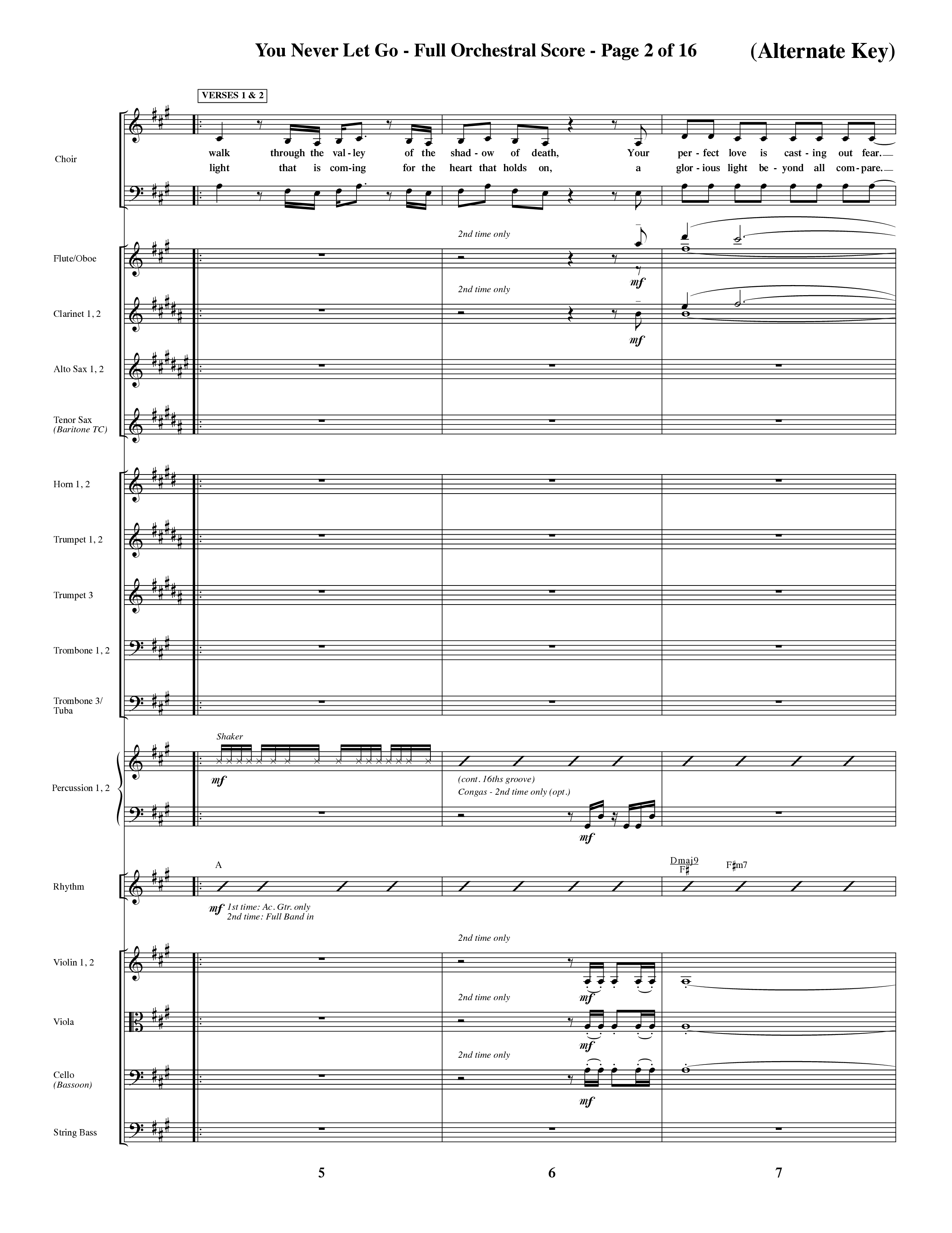 You Never Let Go (Choral Anthem SATB) Conductor's Score (Orch. Dave Williamson / Orch. David Shipps)