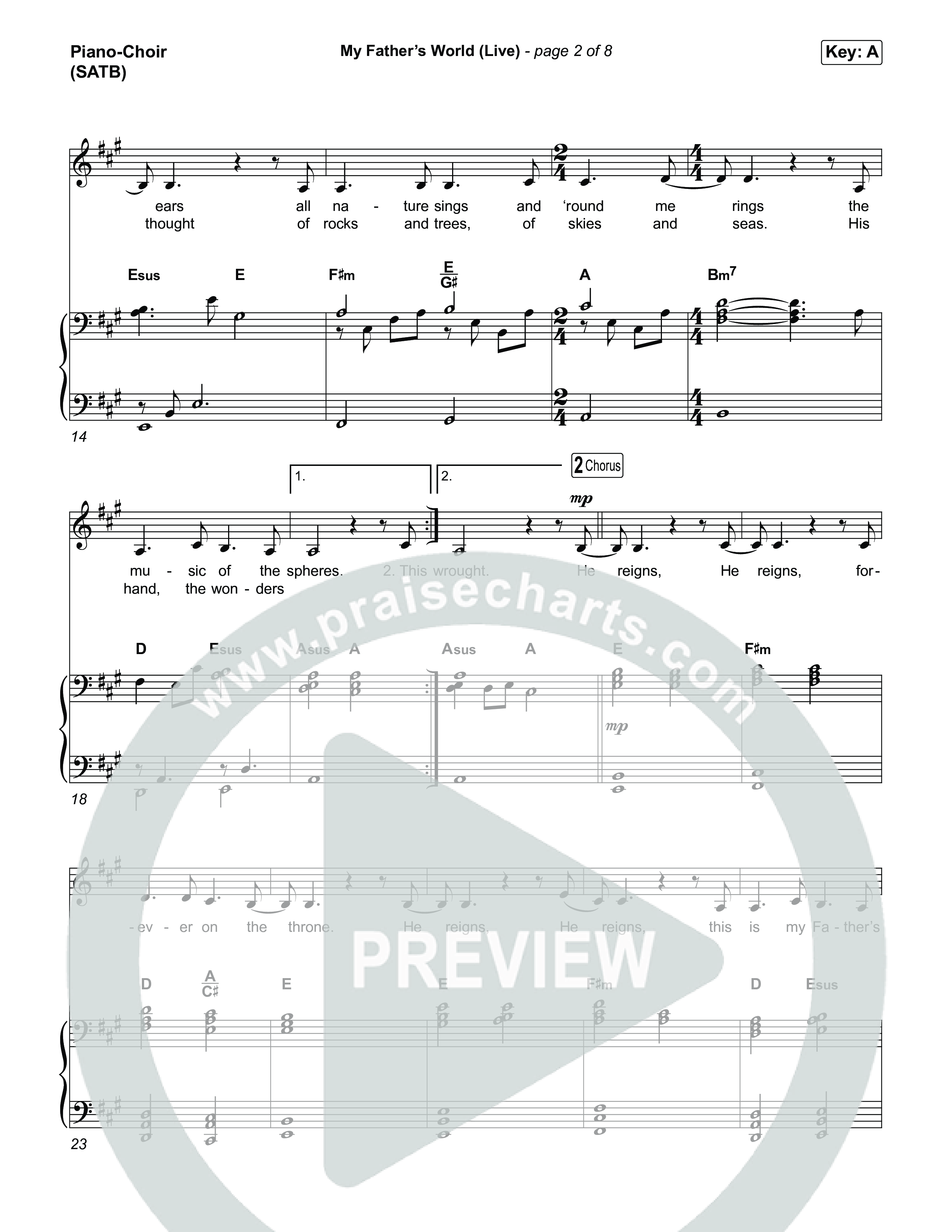 My Father's World (Live) Piano/Vocal Pack (Chris Tomlin / Jamie MacDonald)