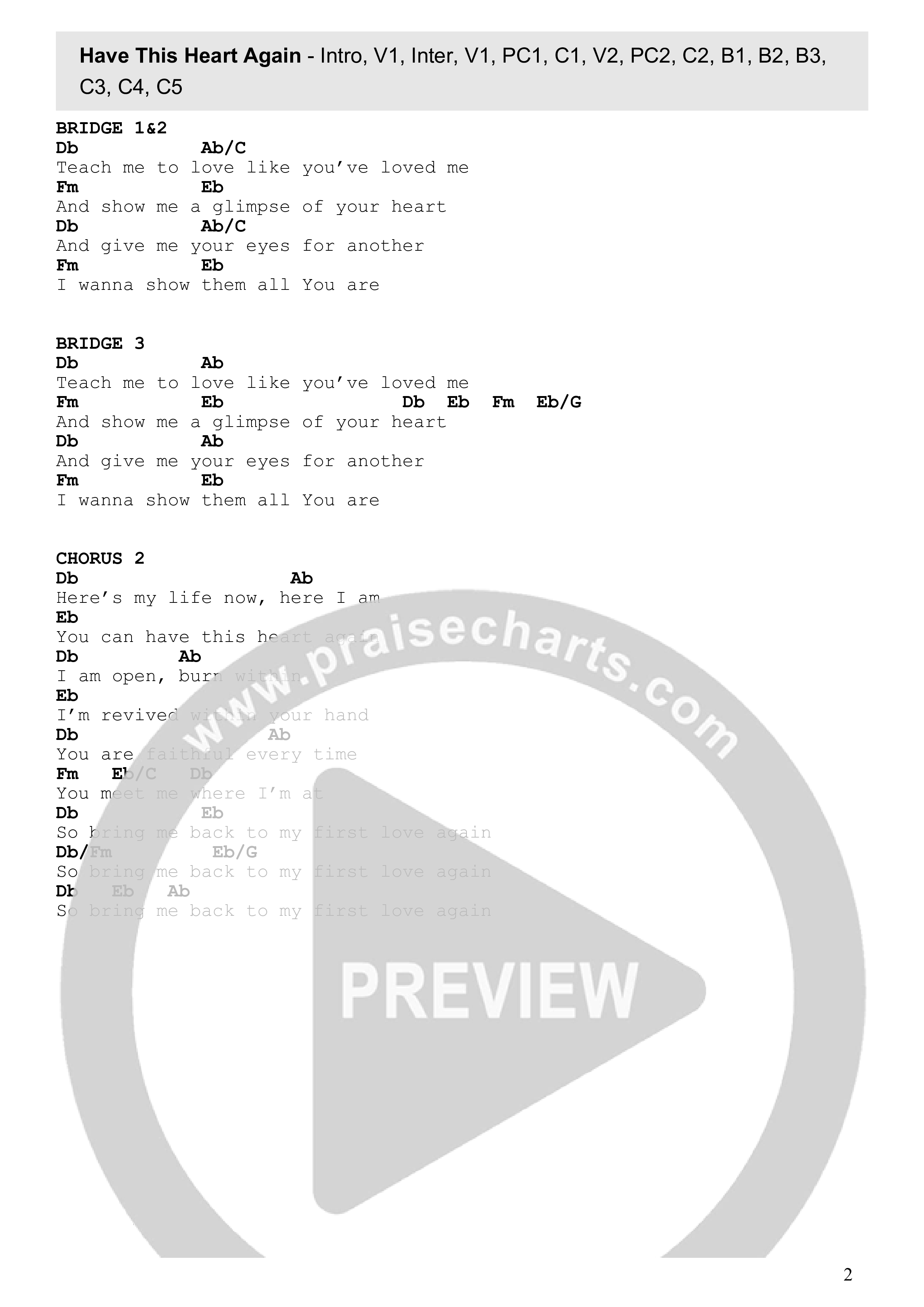 Have This Heart Again (Live) Chord Chart (Kingdom Culture Worship)