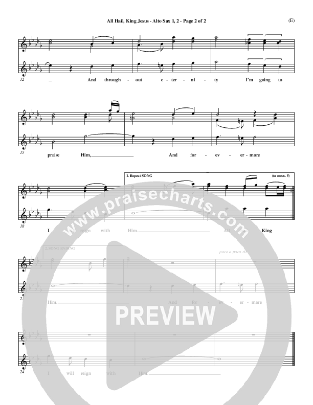 All Hail King Jesus Alto Sax 1/2 (Dave Moody)