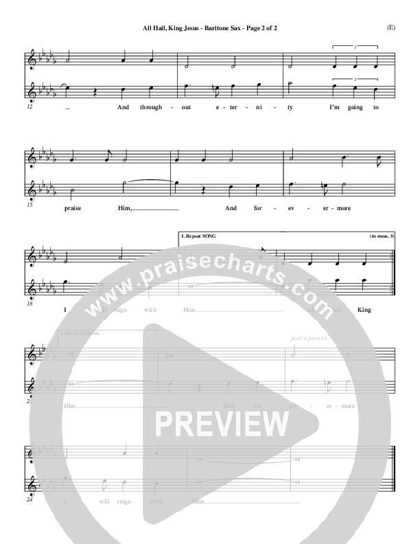 All Hail King Jesus Bari Sax (Dave Moody)