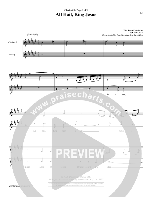 All Hail King Jesus Clarinet 3 (Dave Moody)