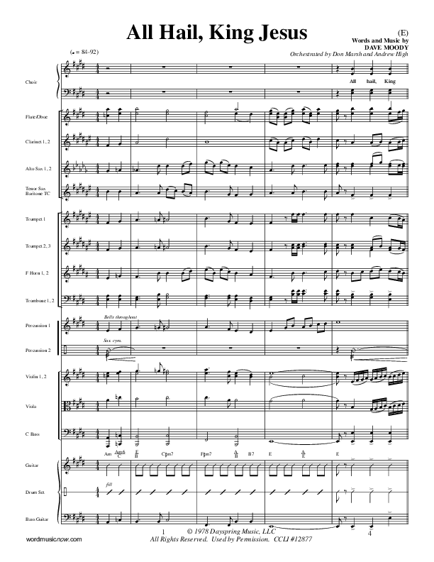 All Hail King Jesus Conductor's Score (Dave Moody)
