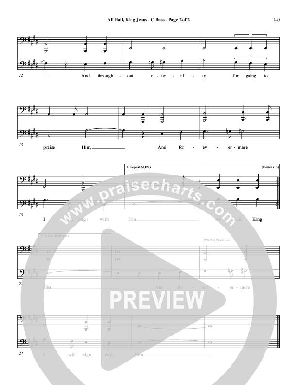 All Hail King Jesus Contrabass (Dave Moody)