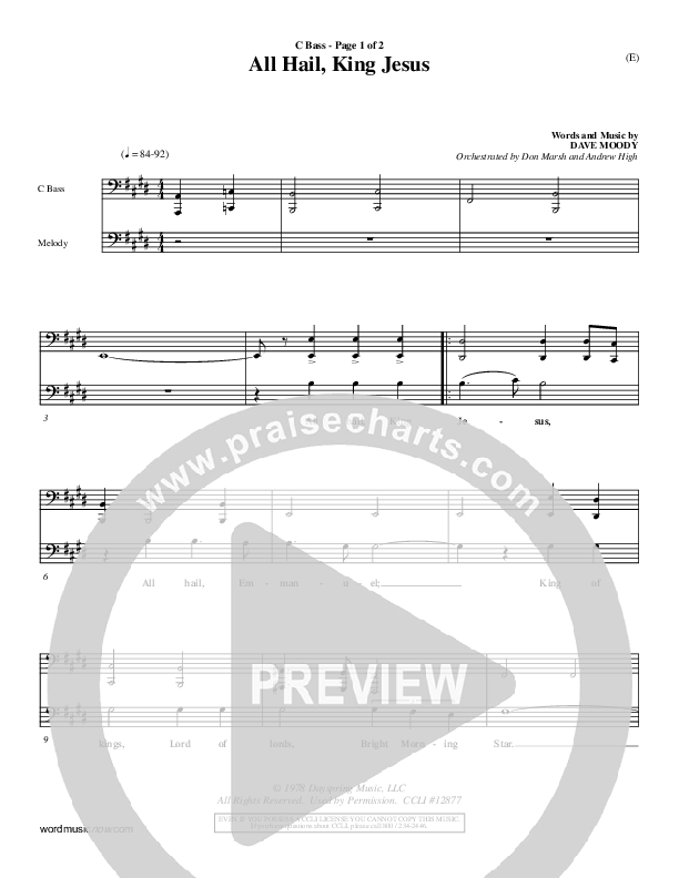 All Hail King Jesus Contrabass (Dave Moody)
