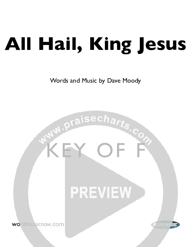 All Hail King Jesus Cover Sheet (Dave Moody)