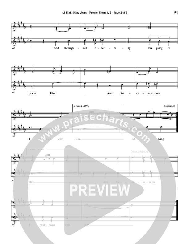 All Hail King Jesus French Horn 1/2 (Dave Moody)