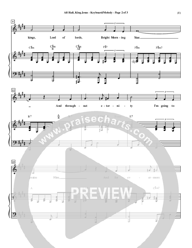 All Hail King Jesus Lead Sheet (Dave Moody)