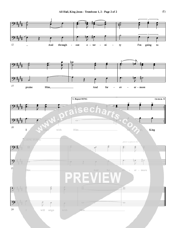 All Hail King Jesus Trombone 1/2 (Dave Moody)