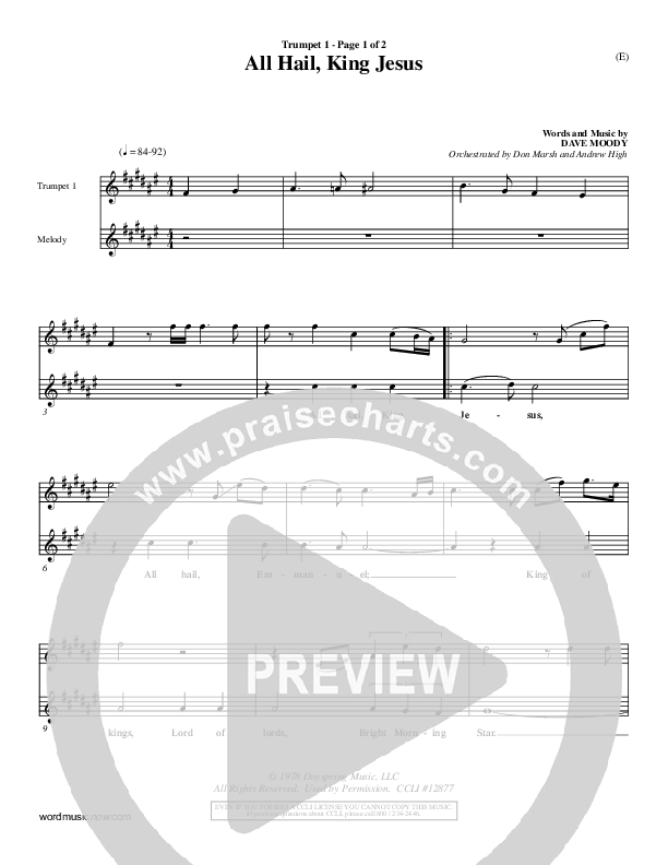 All Hail King Jesus Trumpet 1 (Dave Moody)