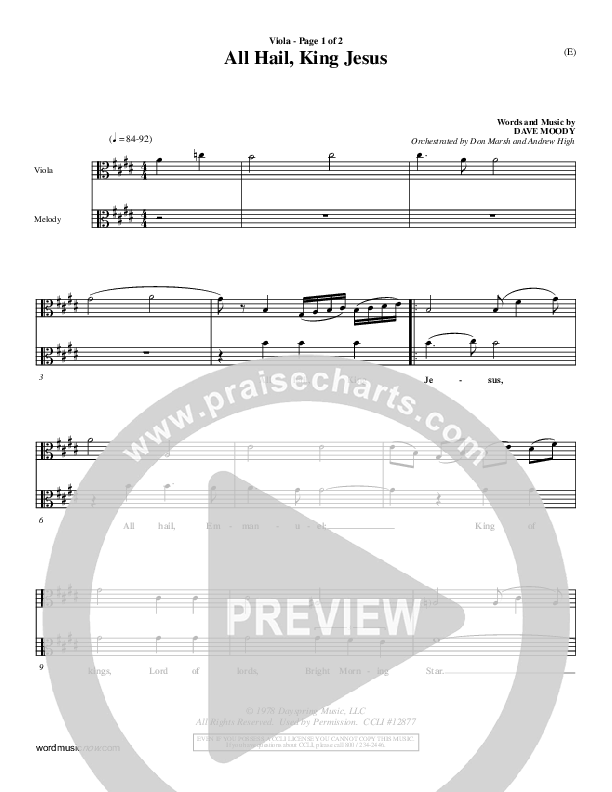 All Hail King Jesus Viola (Dave Moody)