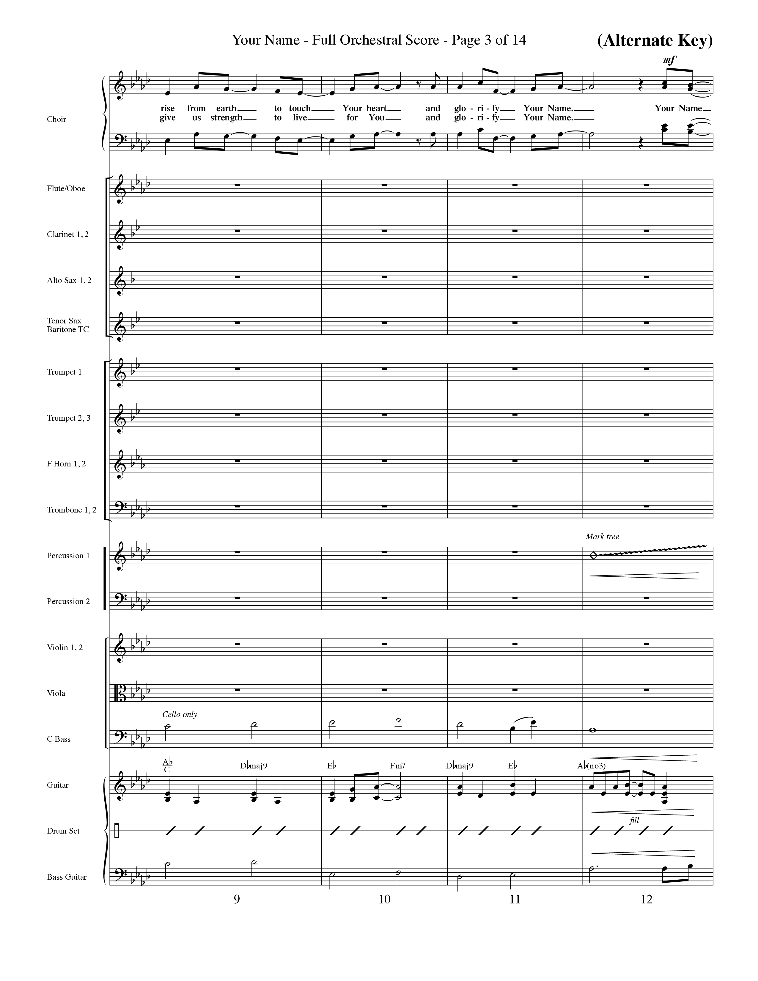Your Name (Choral Anthem SATB) Conductor's Score (Word Music Choral / Orch. Dave Williamson)