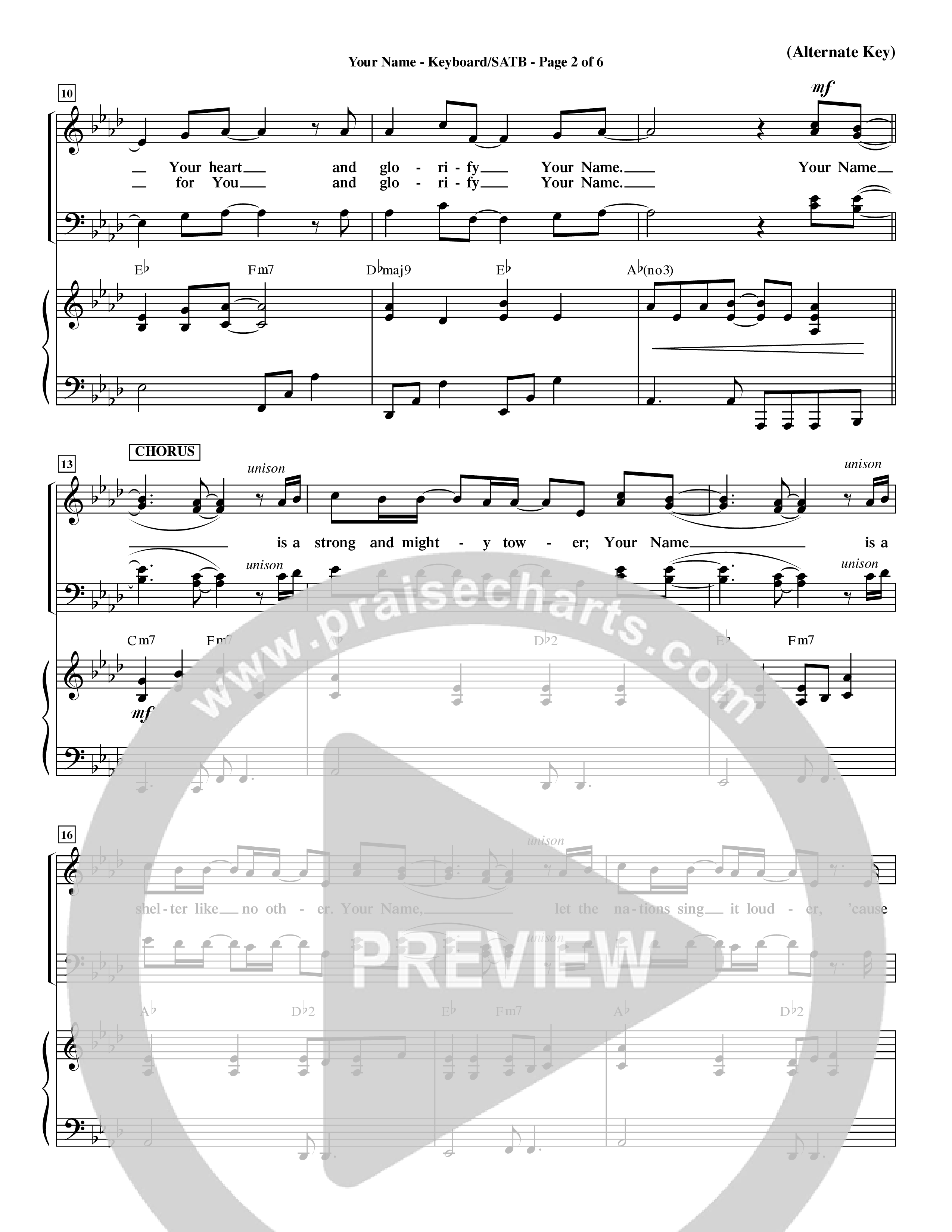 Your Name (Choral Anthem SATB) Keyboard/Vocal (SATB) (Word Music Choral / Orch. Dave Williamson)