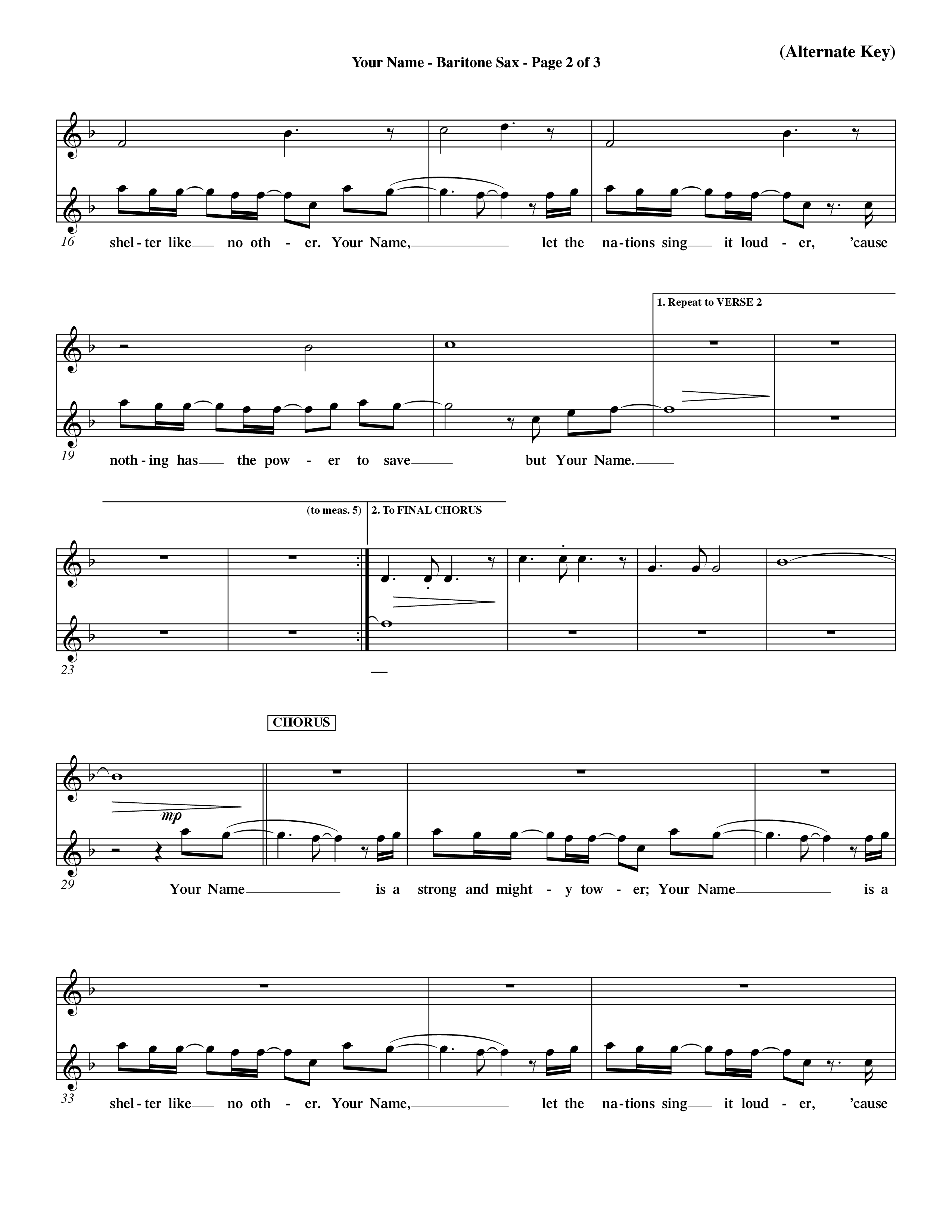 Your Name (Choral Anthem SATB) Saxophone (Word Music Choral / Orch. Dave Williamson)