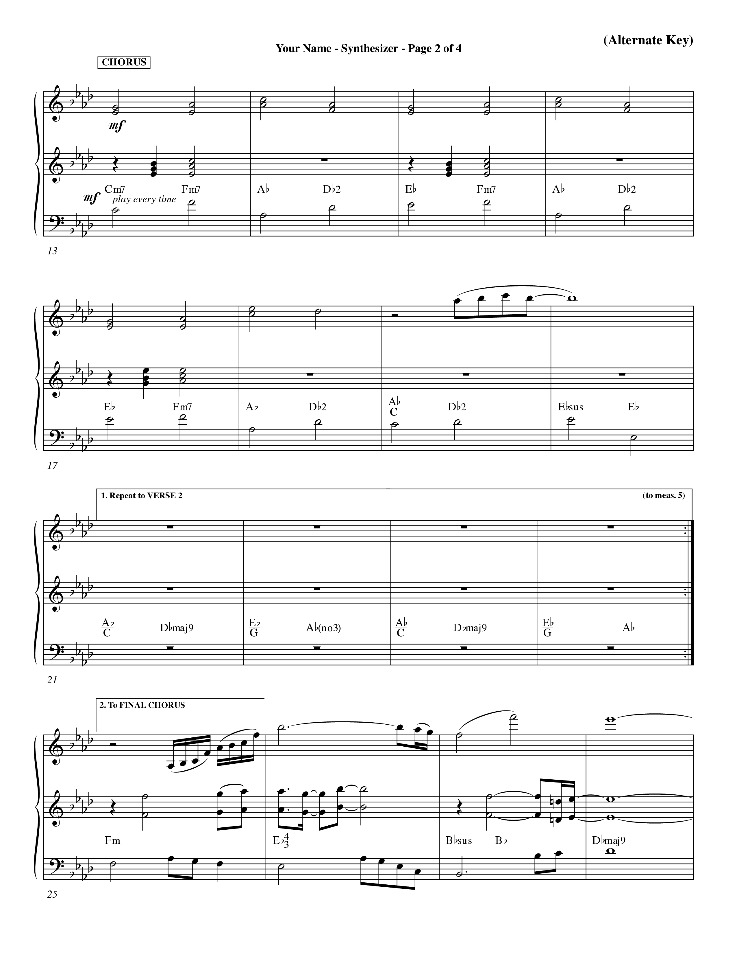 Your Name (Choral Anthem SATB) Synth (Word Music Choral / Orch. Dave Williamson)