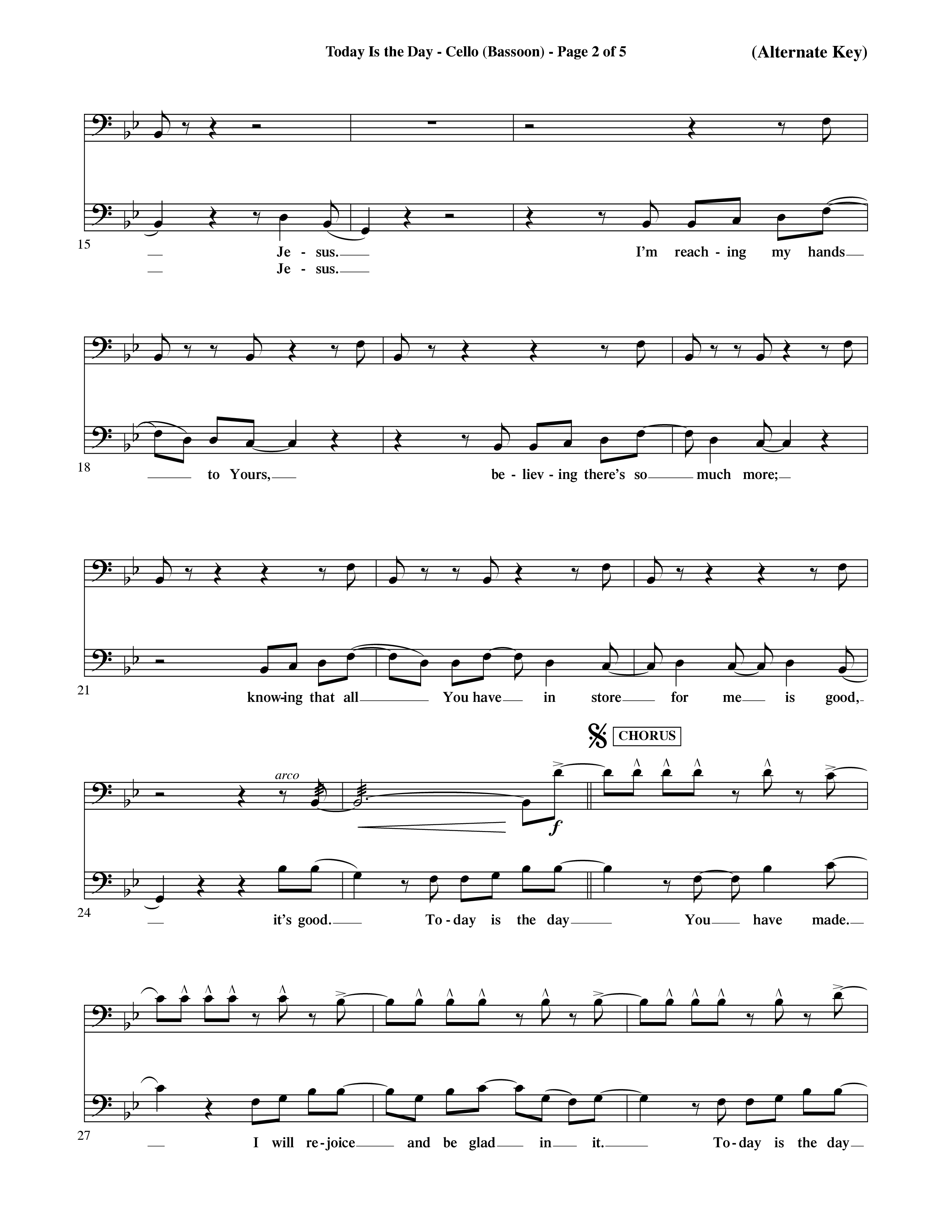 Today Is The Day (Choral Anthem SATB) Cello (Word Music Choral / Orch. Ric Domenico)