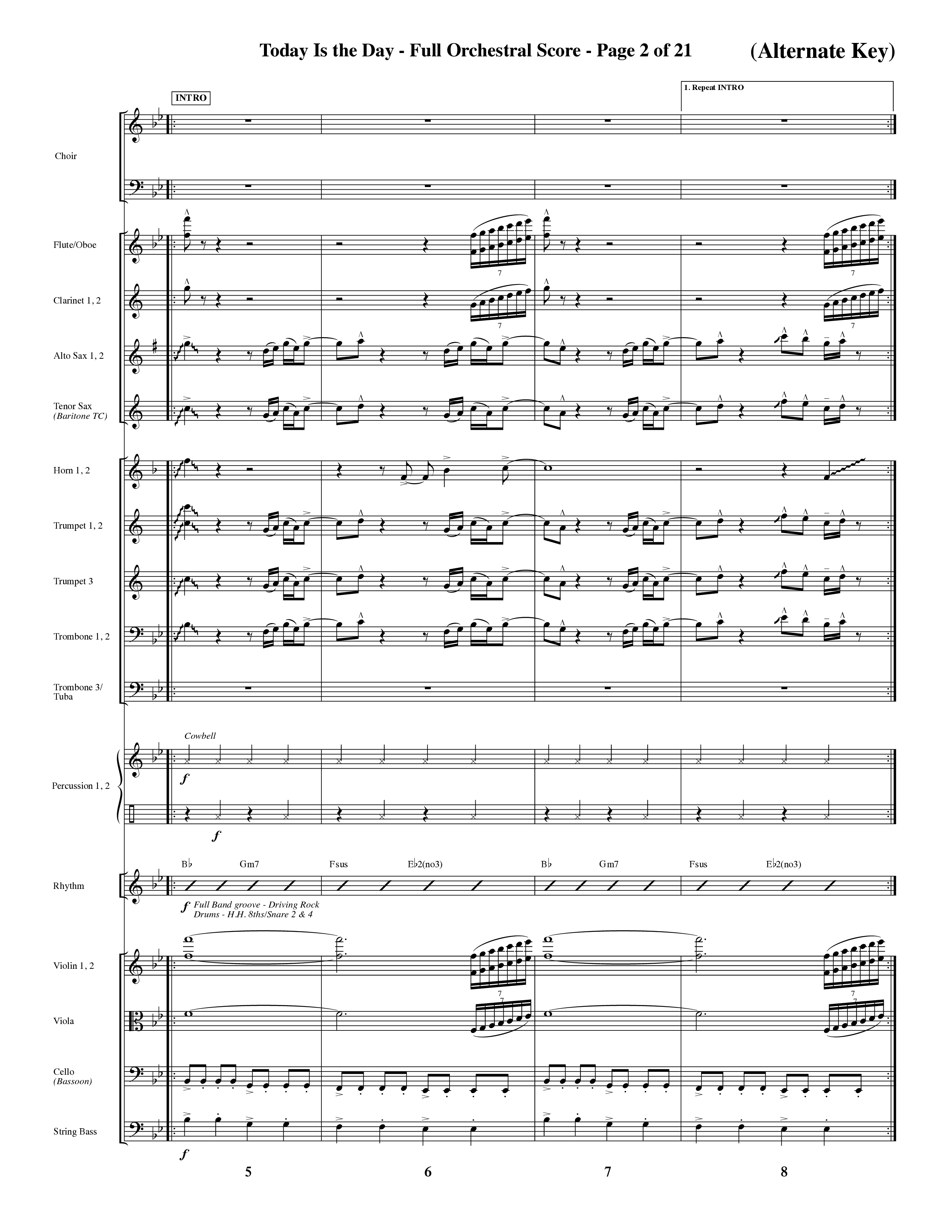 Today Is The Day (Choral Anthem SATB) Orchestration (Word Music Choral / Orch. Ric Domenico)