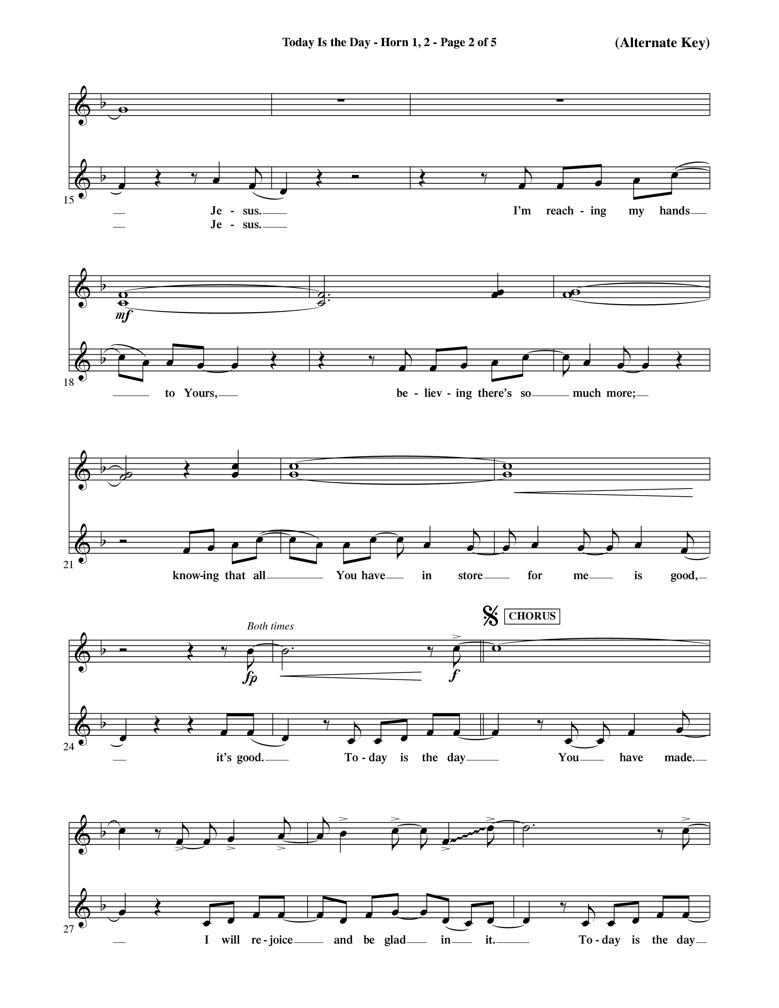 Today Is The Day (Choral Anthem SATB) French Horn (Word Music Choral / Orch. Ric Domenico)