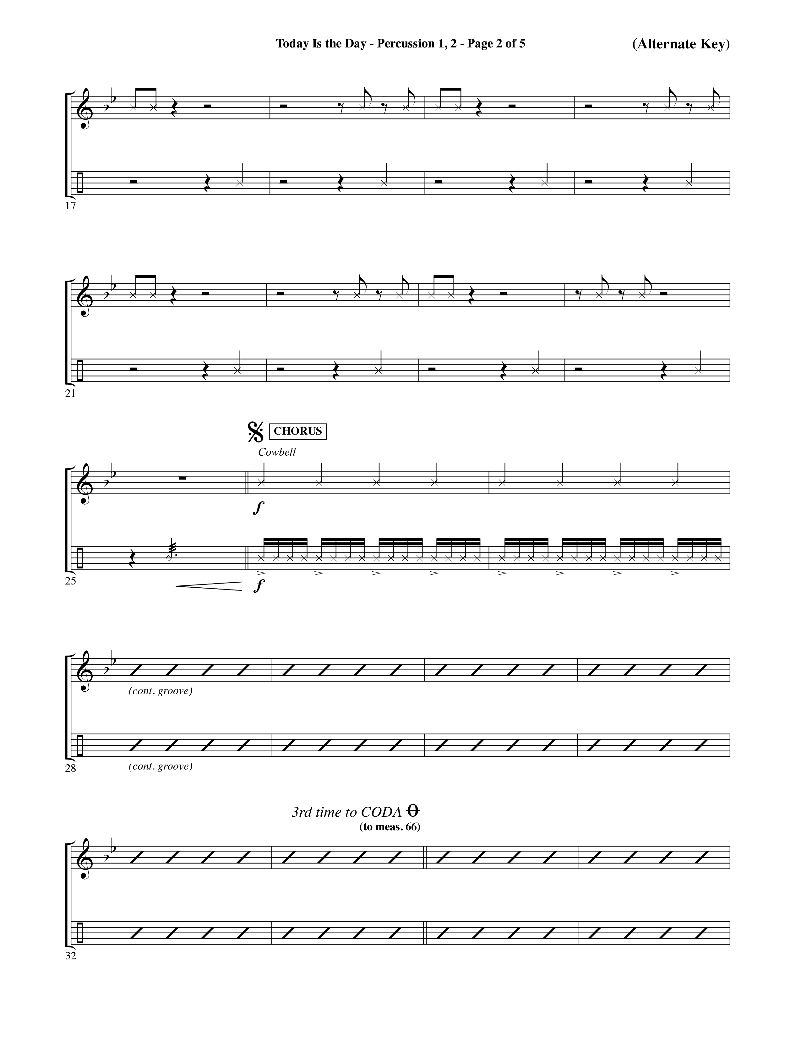 Today Is The Day (Choral Anthem SATB) Percussion 1/2 (Word Music Choral / Orch. Ric Domenico)