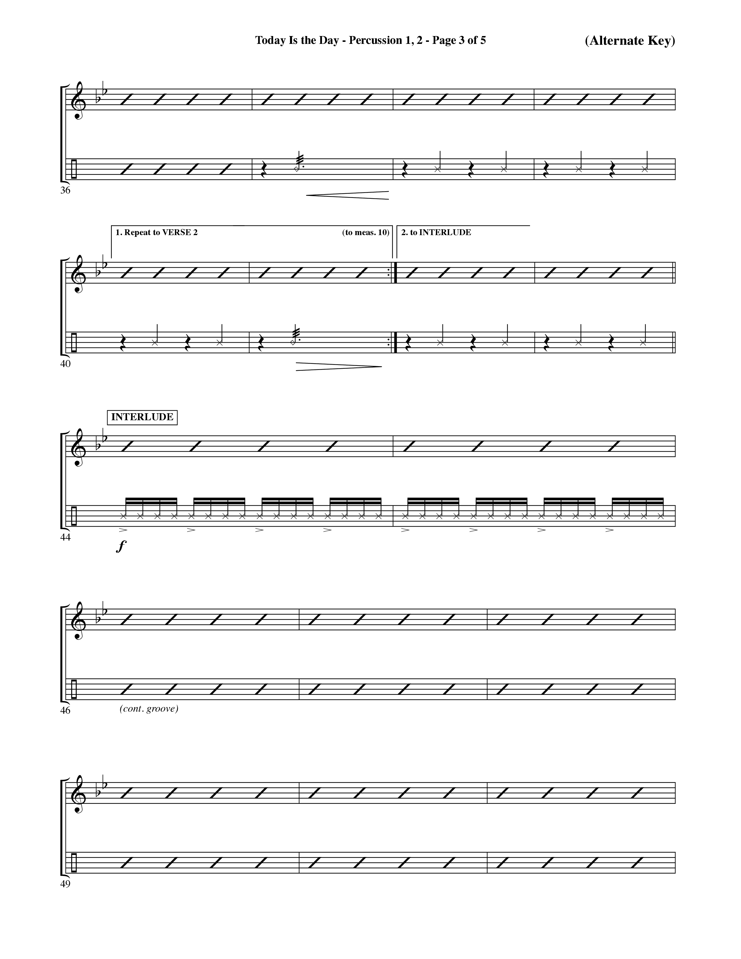 Today Is The Day (Choral Anthem SATB) Percussion 1/2 (Word Music Choral / Orch. Ric Domenico)
